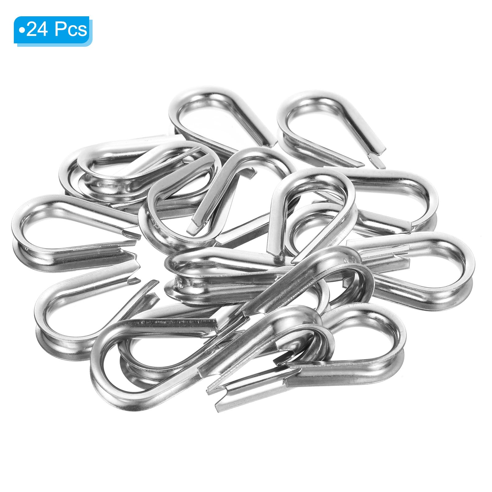 PATIKIL 20 Ferrule Per Cavo In Acciaio Inox 304 - 2mm Per Sartiame, Ancoraggio Barche E Uso Industriale - 5
