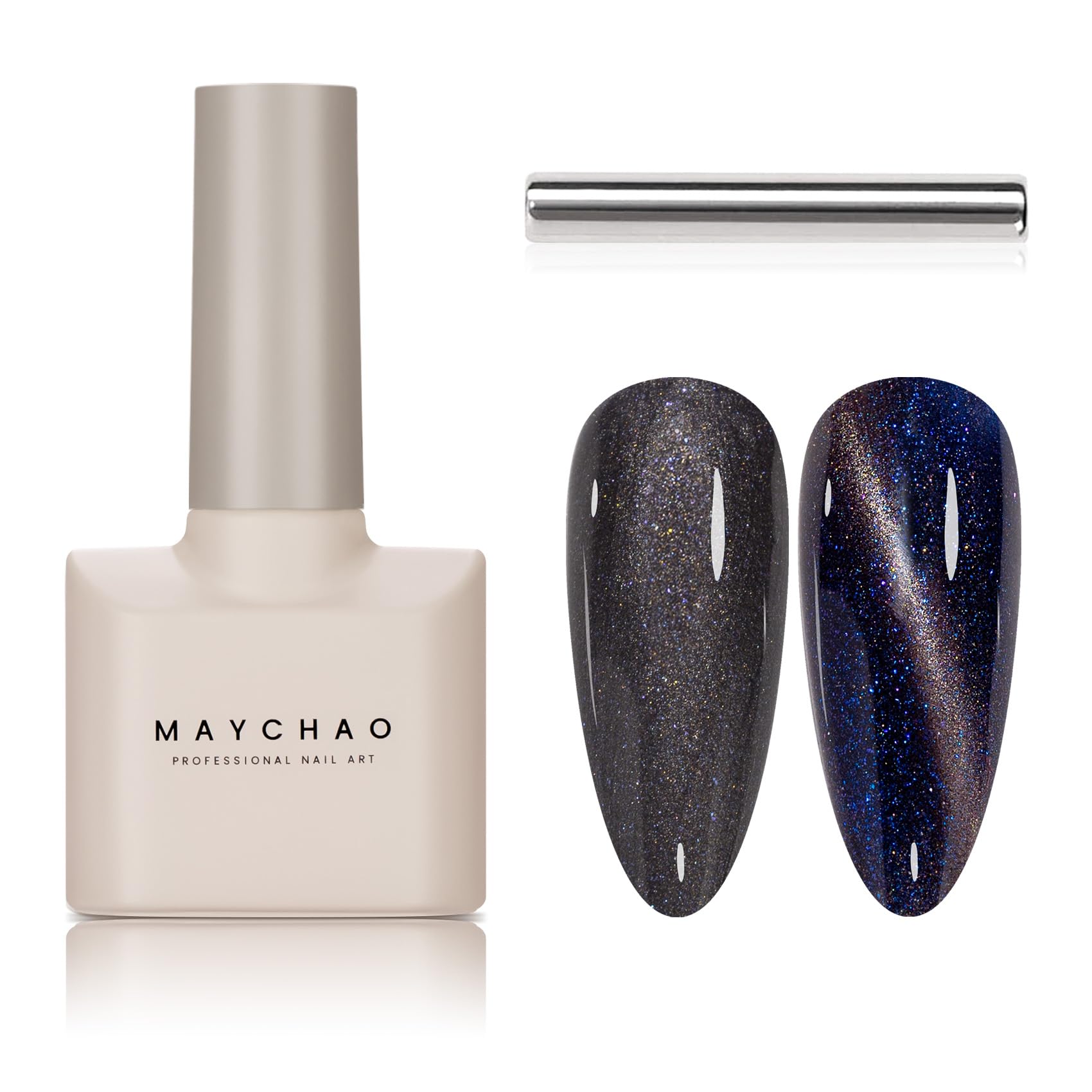 MAYCHAO 15ML Gel Nail Polish, Galaxy Cat Eye Gel Nail Polish Soak Off UV LED Gel Polish Nail Art Starter Manicure Salon DIY at Home, 0.5 OZ