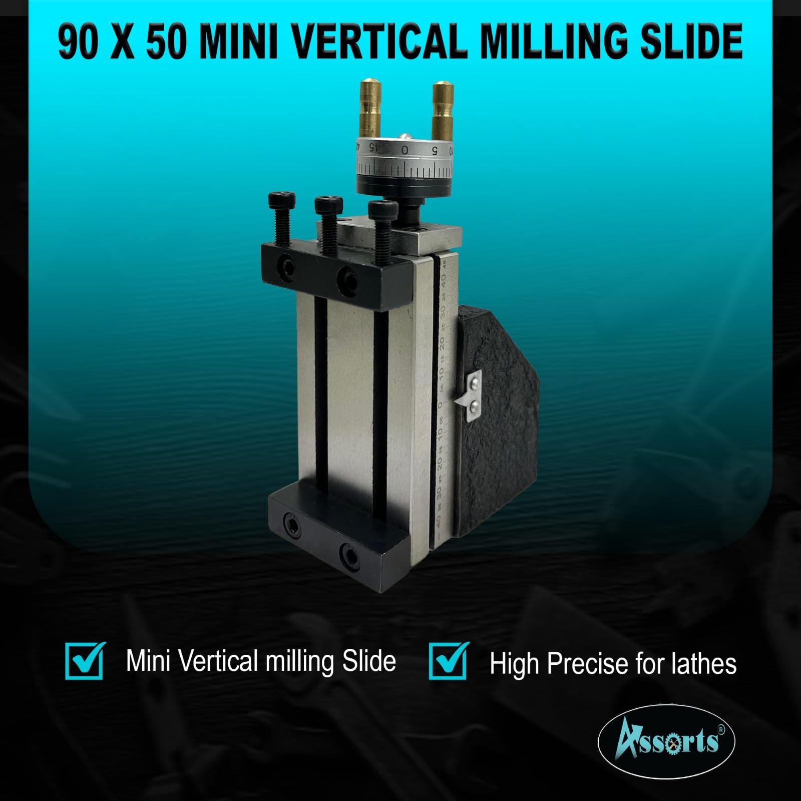 Mini Slide vertical (90 x 50 mm) para una operación instantánea de Milling en Lathe Machine