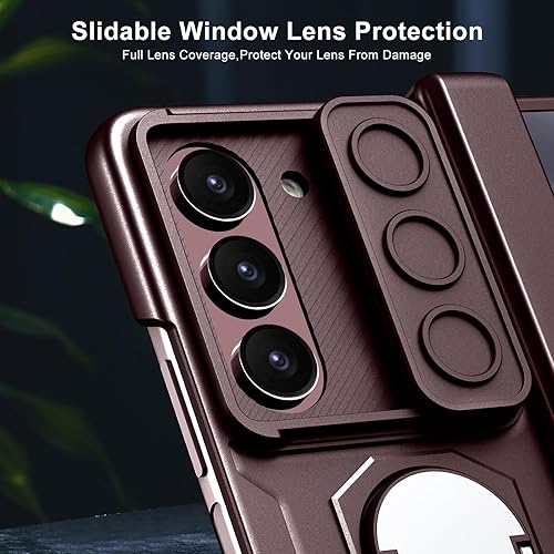 Miniatura 2 de Funda para Samsung Galaxy Z Fold 5 con protección magnética de bisagra, cubierta deslizante para cámara, protector de pantalla integrado con función