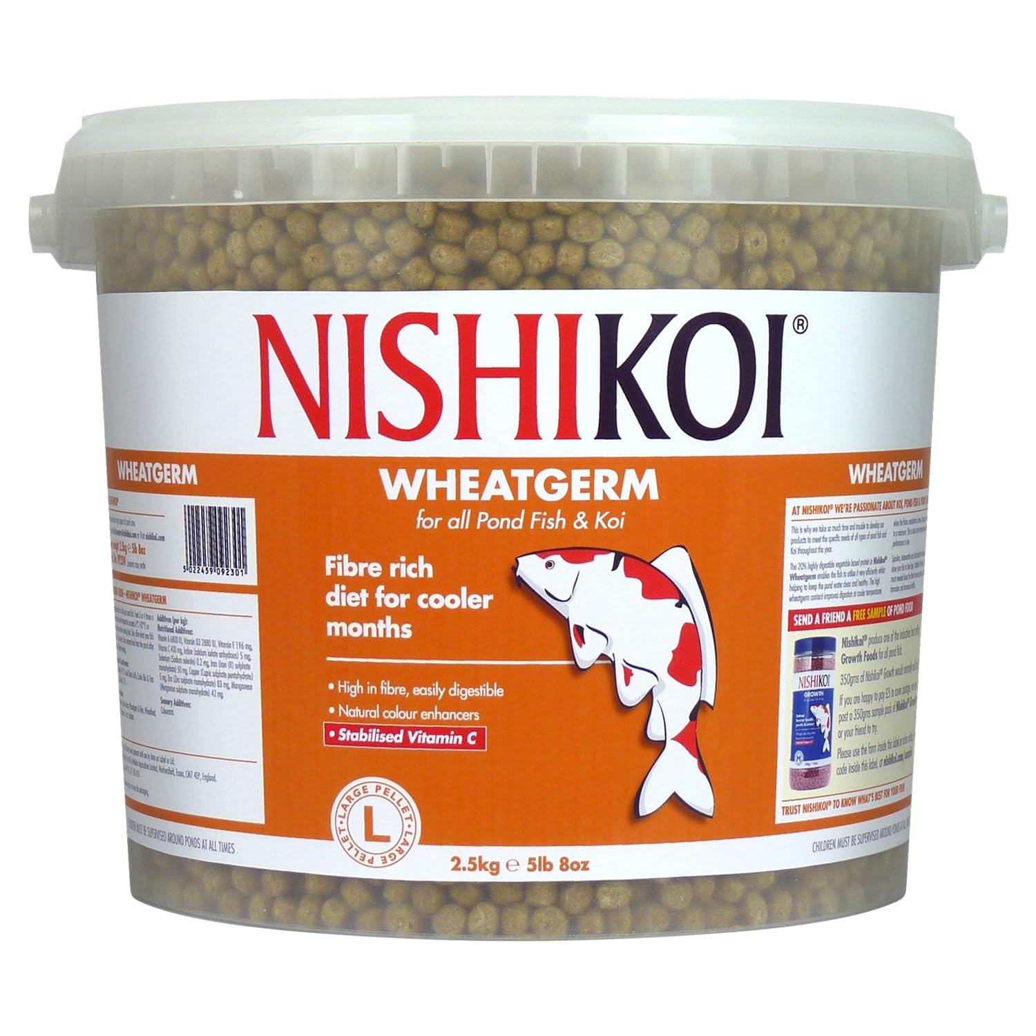 Wheatgerm Complete Food for Koi and Pond Fish - Large Pellets - 2.5kg