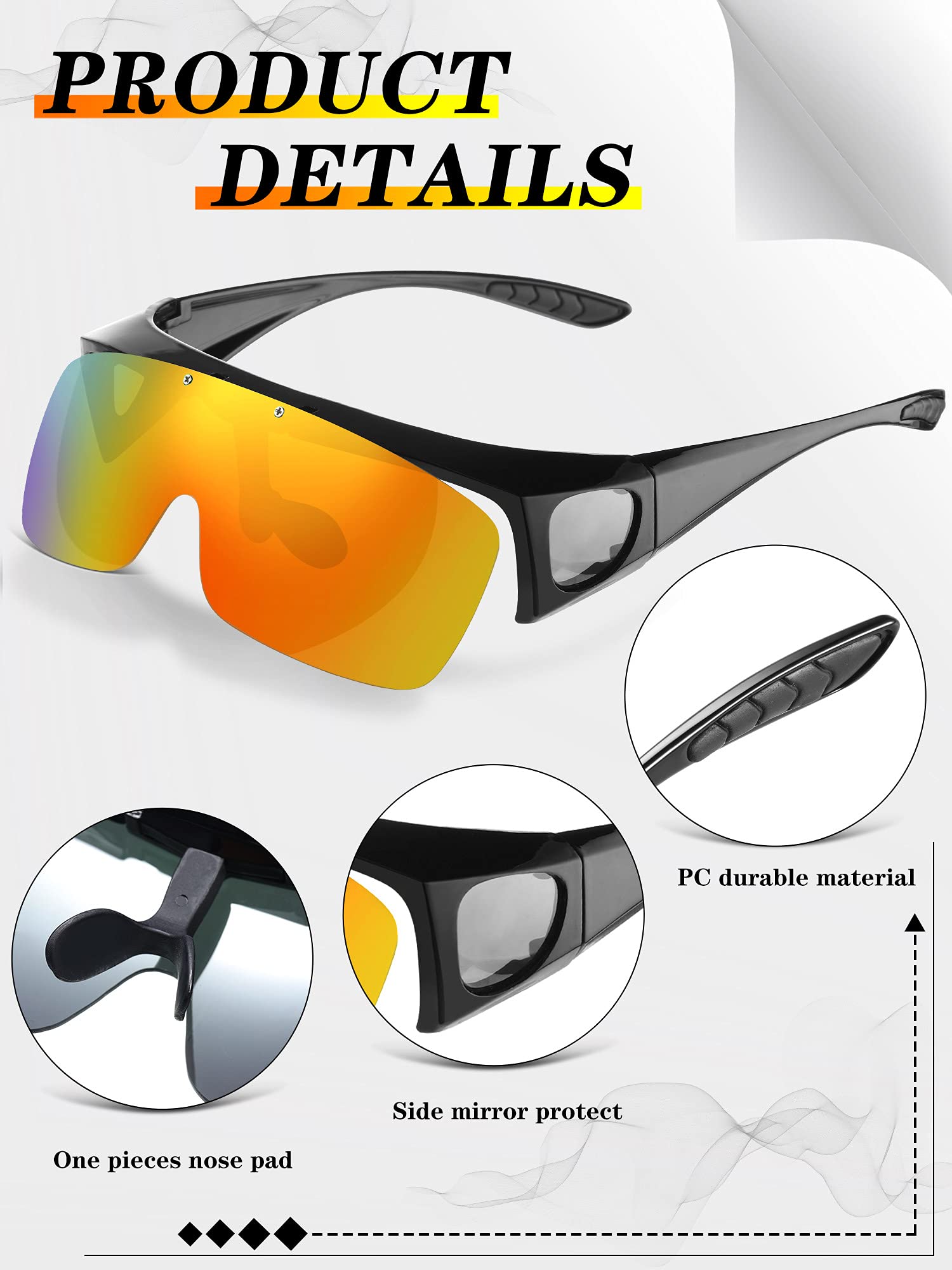 Gafas de sol deportivas polarizadas para hombres y mujeres, protección UV, para conducir, pesca, 3 unidades, Colores Variados 2