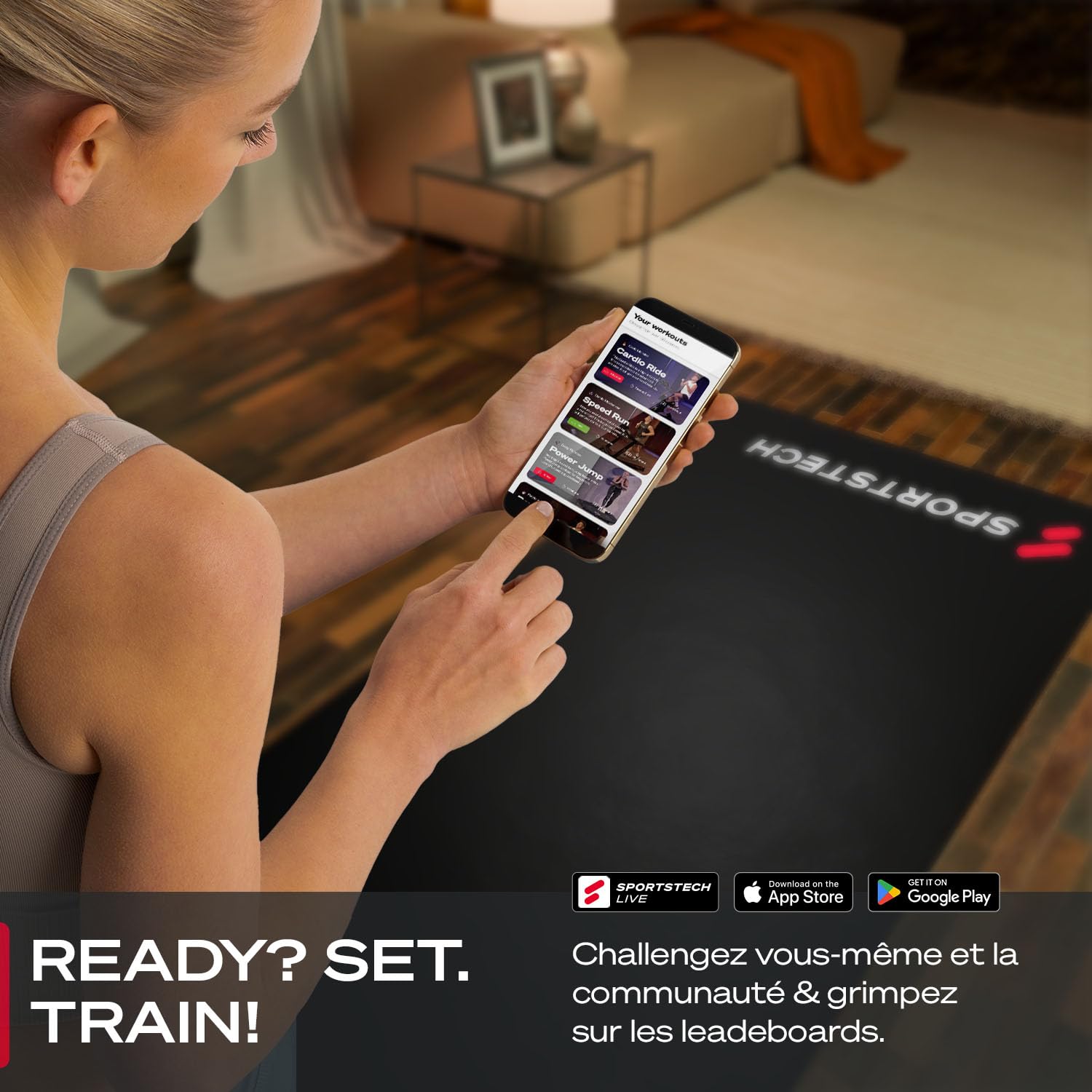 Tapis de sol pour vélo d'exercice physique de 4-6 mm- tapis multifonction sport, protecteur de plancher, tapis de fitness noir pour grande stabilité, anti-dérapant pour le yoga disponible en 4 tailles