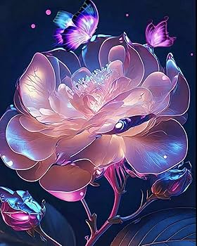 Amazon | COKYIS 5D ダイヤモンドアート幻想的な花と蝶