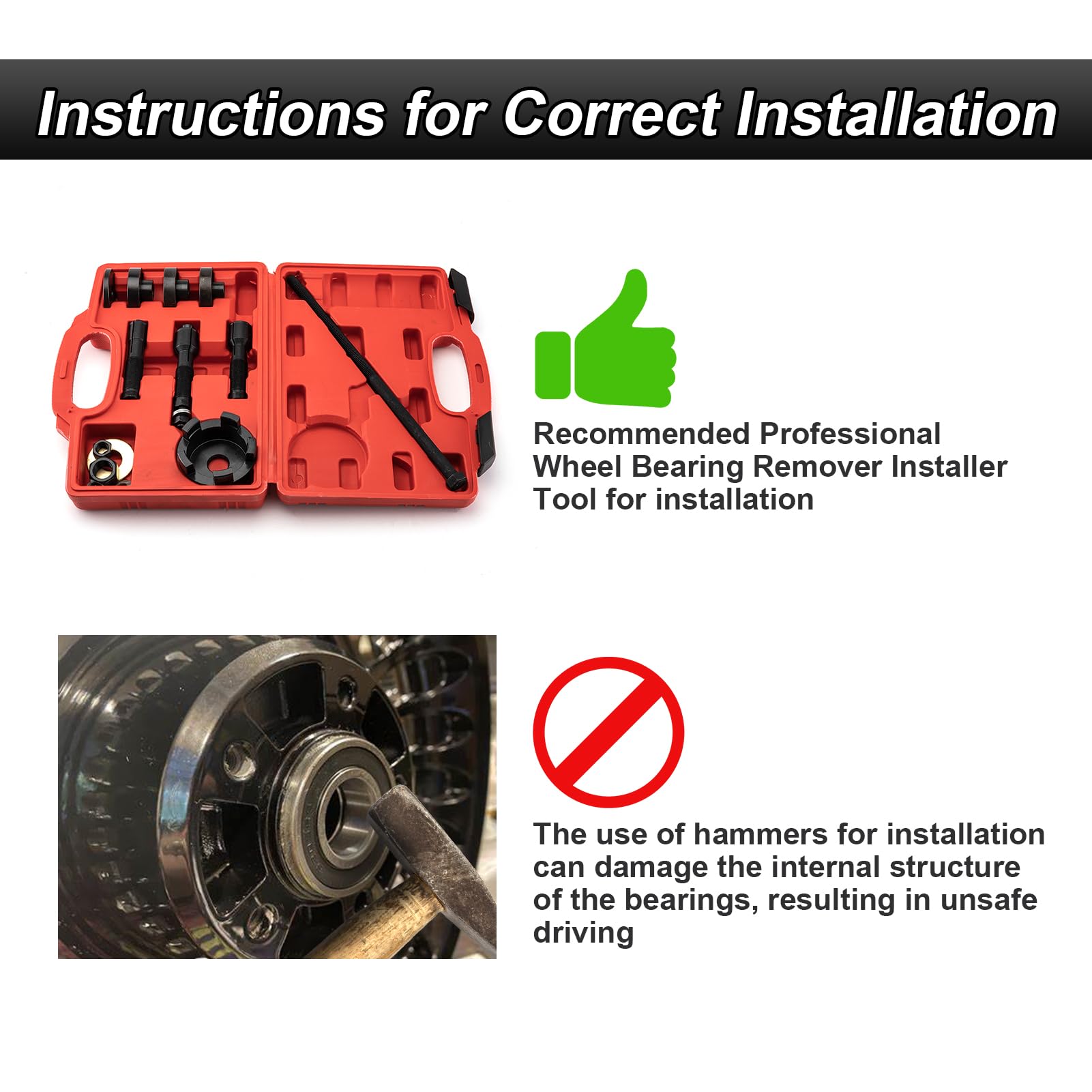 Wsays Wheel Bearing Kit with ABS Sealed Compatible with Harley
