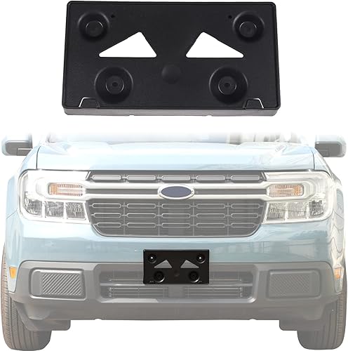 Soporte de marco de matrícula frontal de automóvil compatible con Ford Maverick 2022 2023 Soporte de placa frontal Soporte de montaje Adaptador de
