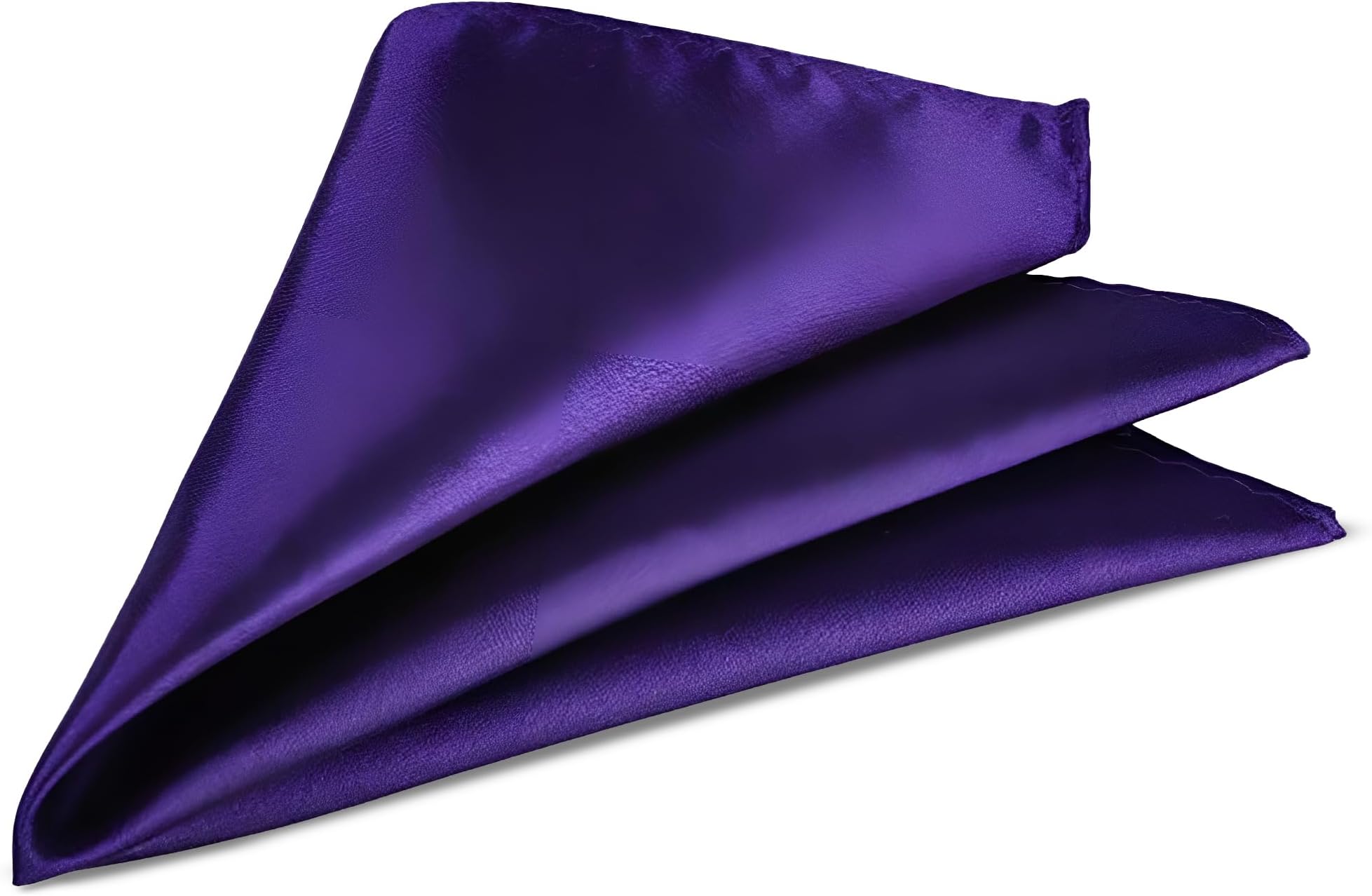 Trimming Shop Men’s Satin Pocket Square Handkerchief Suit Hanky for Wedding, Groom, Prom, Party Unisex Plain Formal Wear Fashion Pocket Square, Soft Satin Dress Hanky (23cm, Dark Purple)