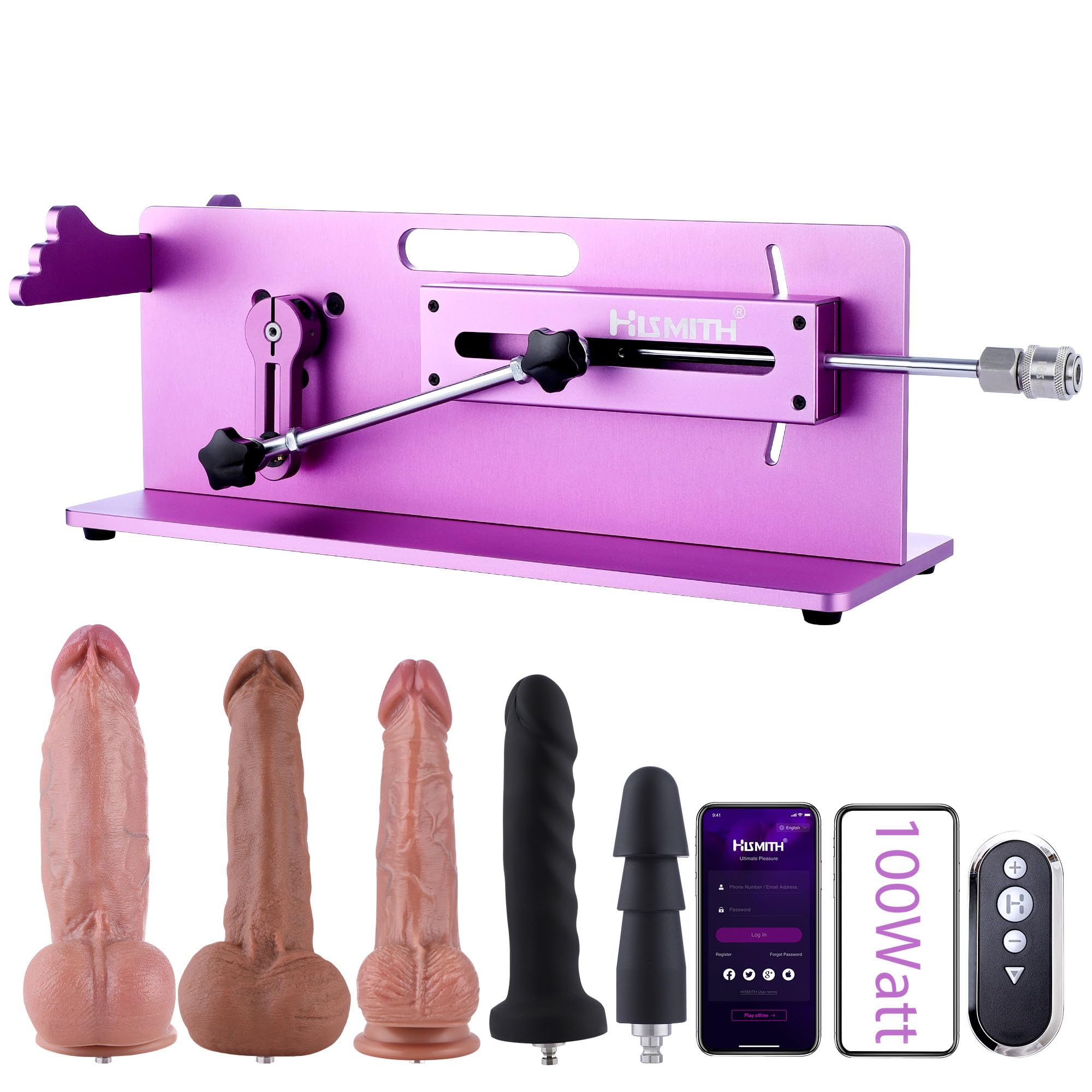 Hismith Premium Sex Machine with KlicLok System 100 Watt APP Controlled Love Machine Adult Adjustable Thrusting Machine for