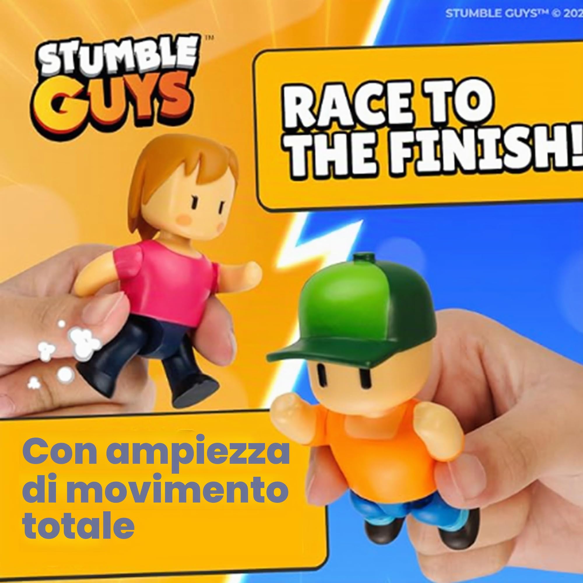Bizak Stumble Guys Pack 8 Personaggi d'azione Set Banana + Hatchiling, Personaggi da collezionare, Licenza ufficiale del videogioco di demolimento, Adulti Fan e ragazzi e ragazze +8 anni (64112072-4)