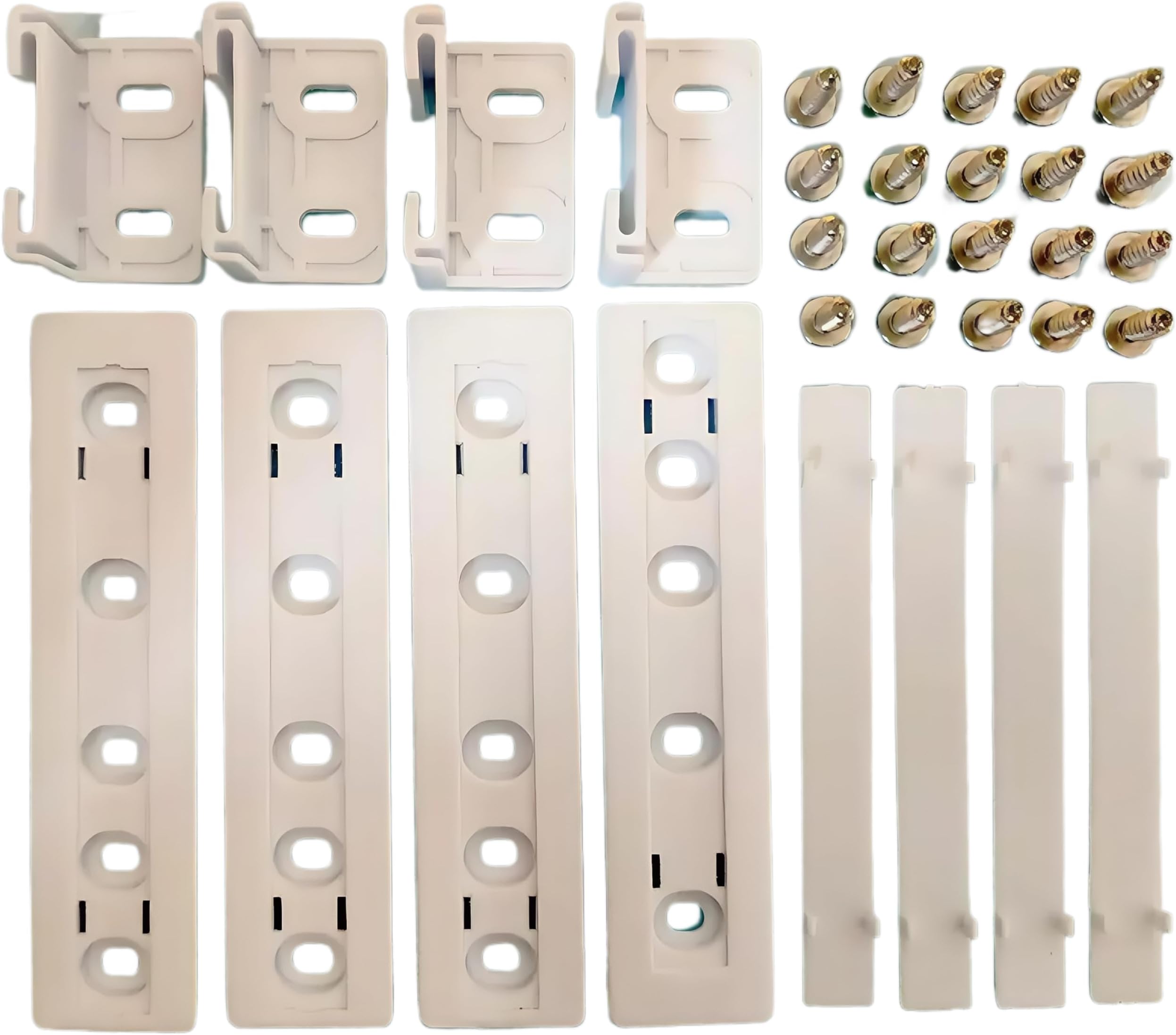 4Set Integrated Fridge Door Plastic Mounting Bracket Fixing Slide Kit for Freezer Refrigerator Door Shelf Rail for Refrigerator