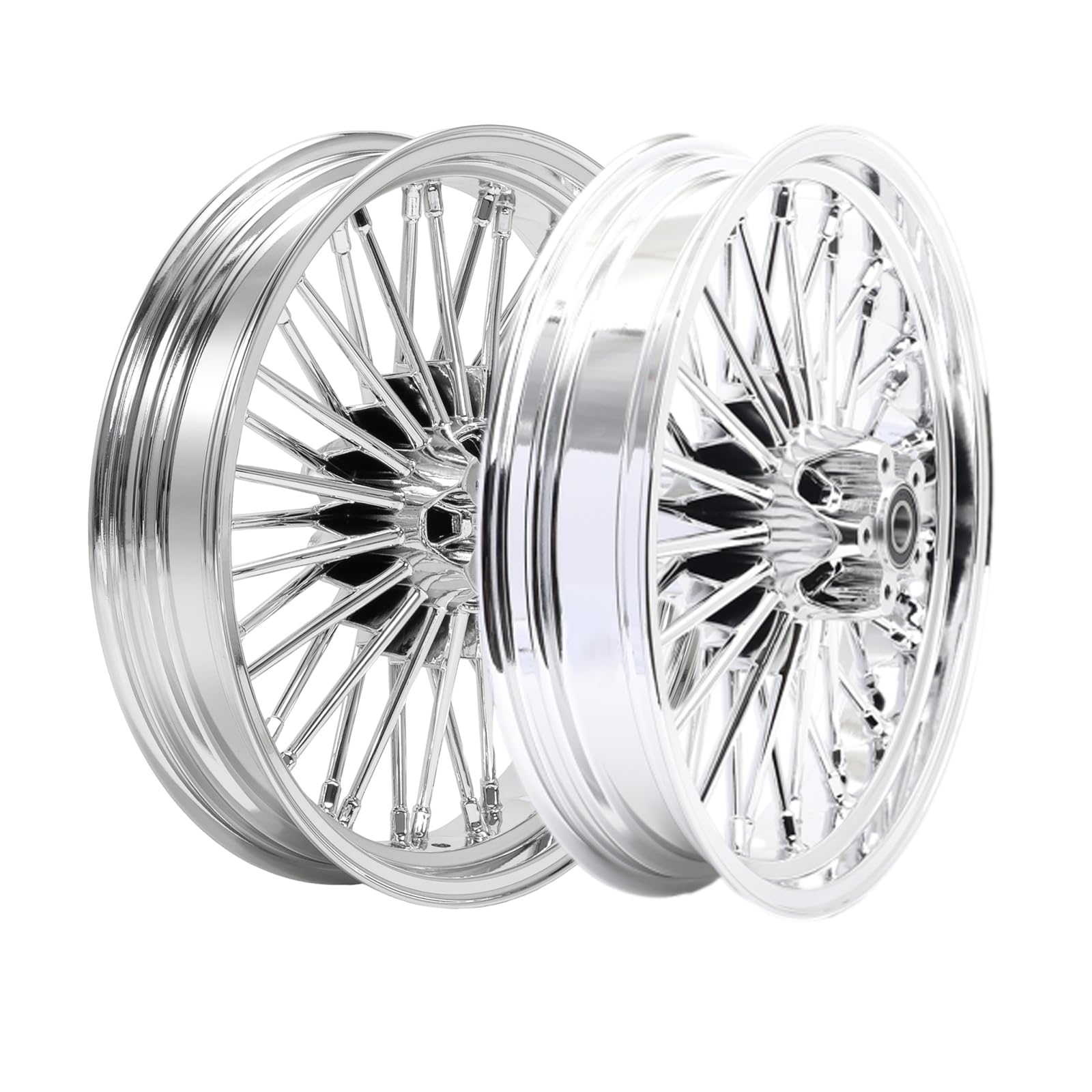 TOFR 18x3.5 18x3.5 Chrome Fat Spoke Wheels For Harley Touring Baggers 00-07