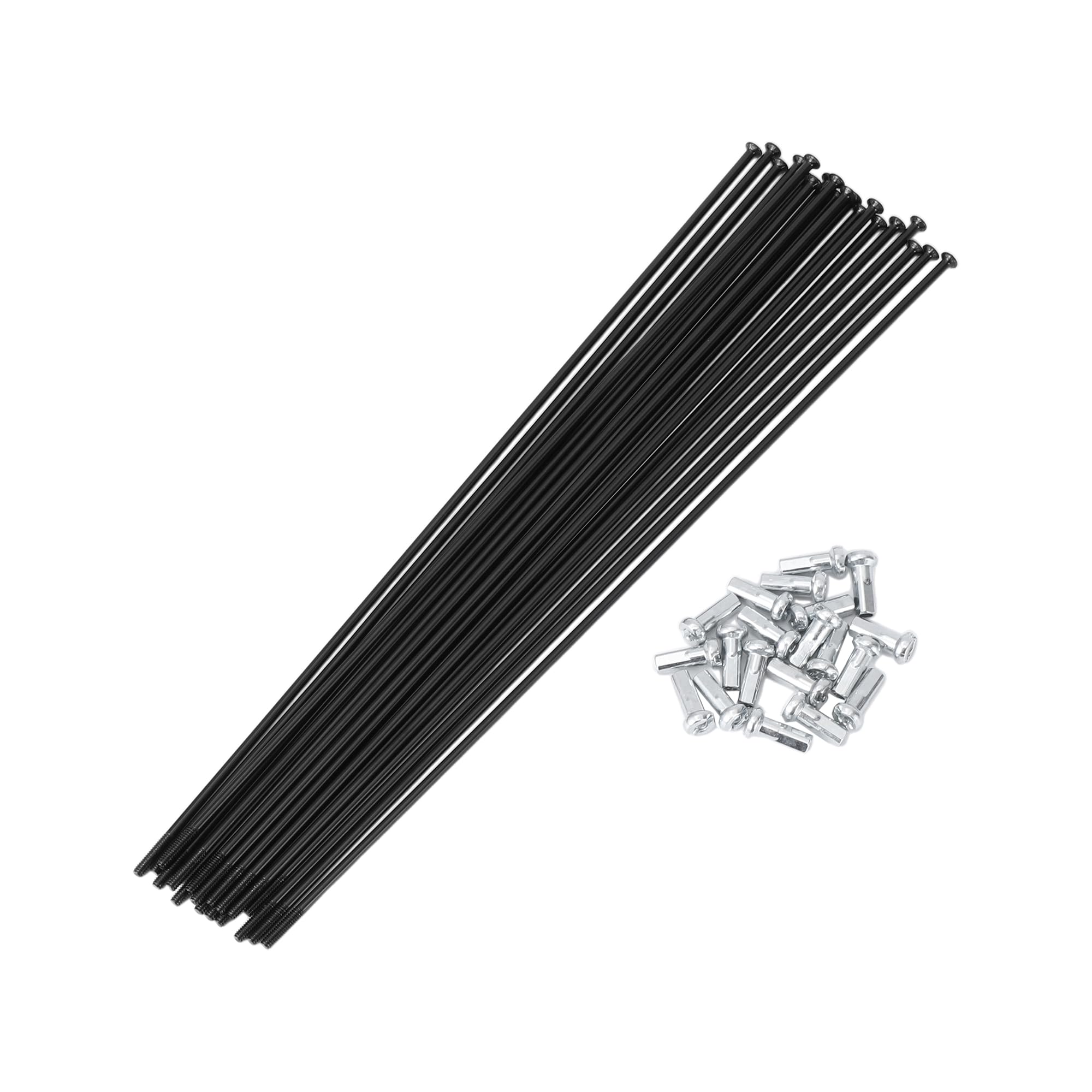 Motoforti 20 Set 14G Straight Pull Bicycle Spokes 187mm Straight Pull Bike Wheel Spokes Carbon Steel Black โ image 1