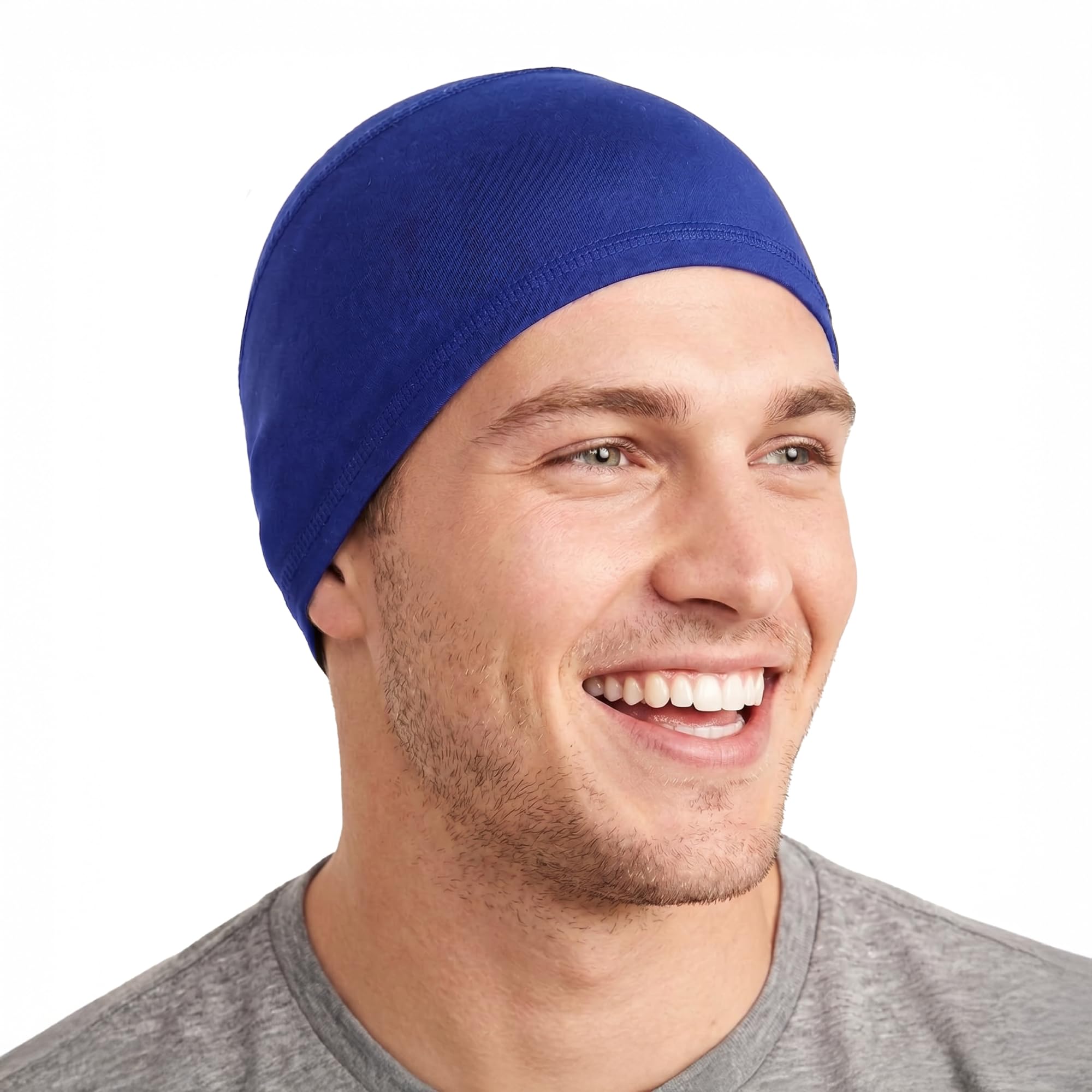Cooling Cap/Helmet Liner/Skull Cap/Running Beanie - Ultimate Performance Moisture Wicking. Fits Under Helmets Blue OSFM-image-9