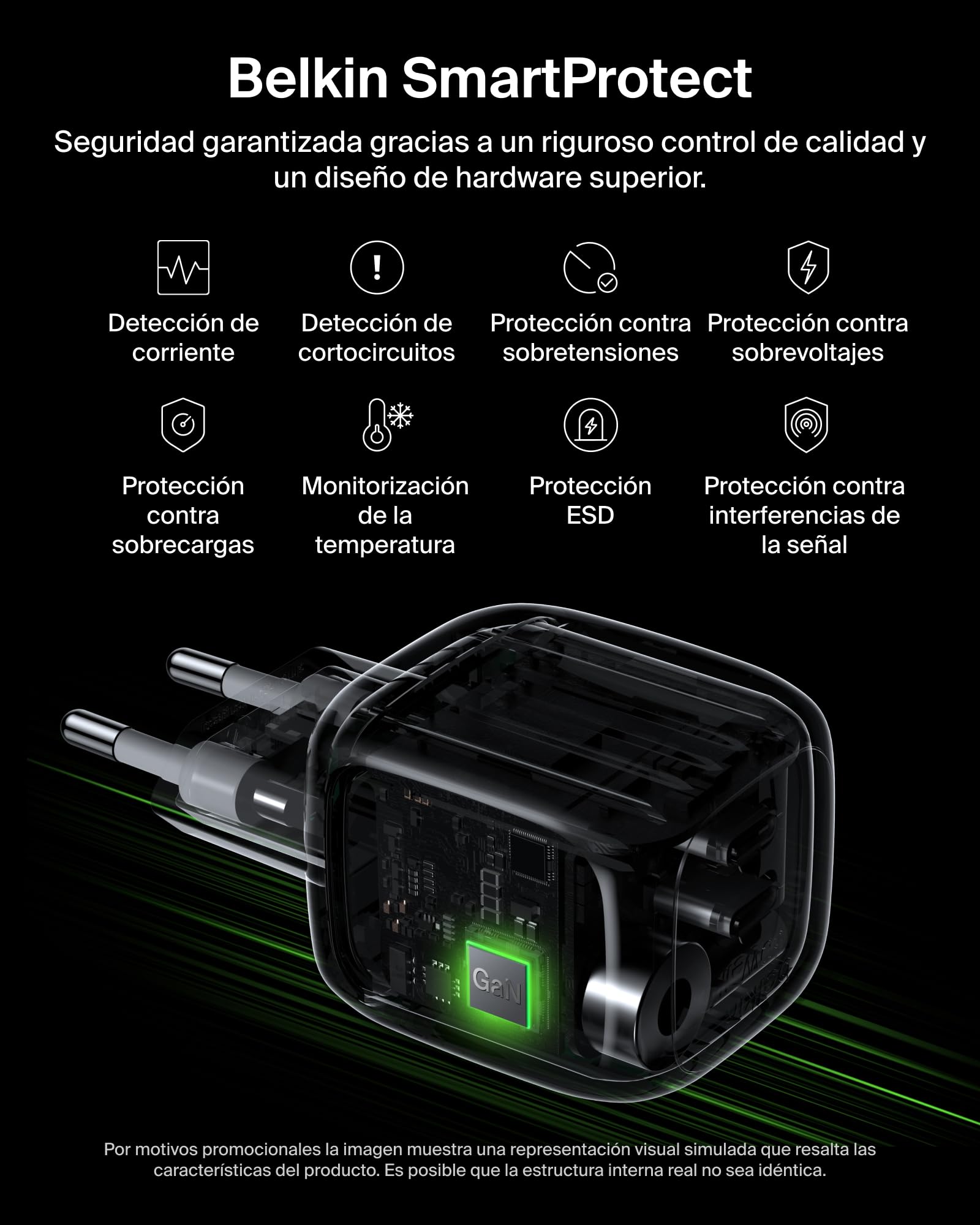 Belkin Cargador USB C con 2 Puertos, 50W, Cargador Multiple GaN con Dos Puertos Tipo C, Enchufe Carga Rápida para MacBook, iPhone 17, iPad Pro, Chromebook, Samsung Galaxy S25 Ultra y Pixel 10 - Blanco