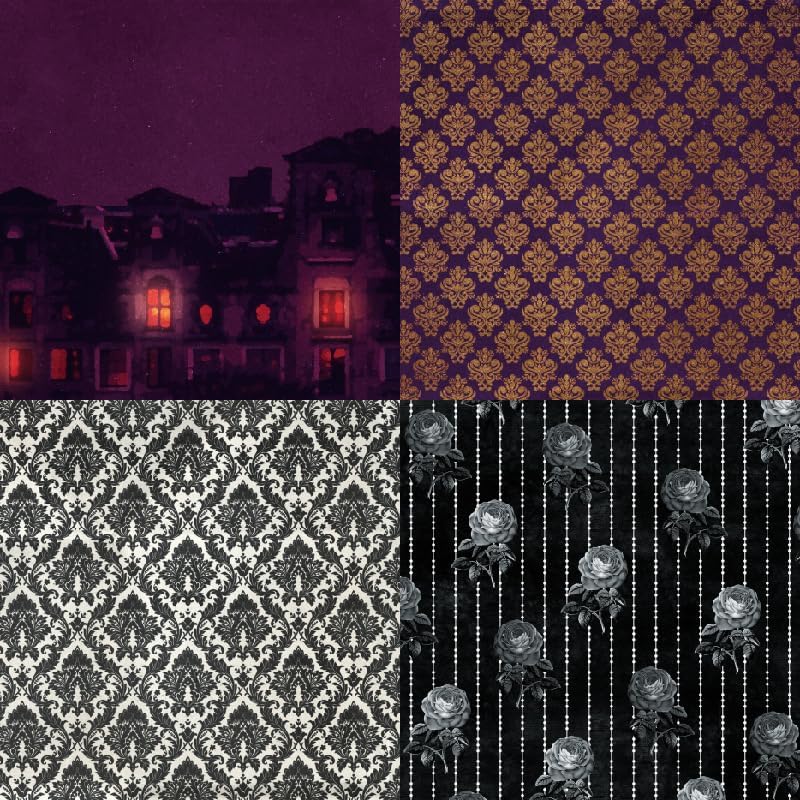 Miniatura 3 de Álbum de recortes de puntos con tema de feliz Halloween, papel de álbum de recortes, papel de castillo silencioso, para hacer tarjetas de