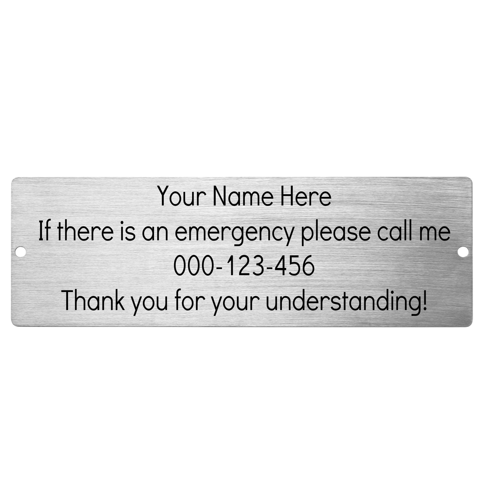 OTXIXTO Plaques Personalized Engraved Name Plates for Office Desks Door Wall Trophy Custom Metal Plate with Screws (Silver, Round Corner, 6" x 2")