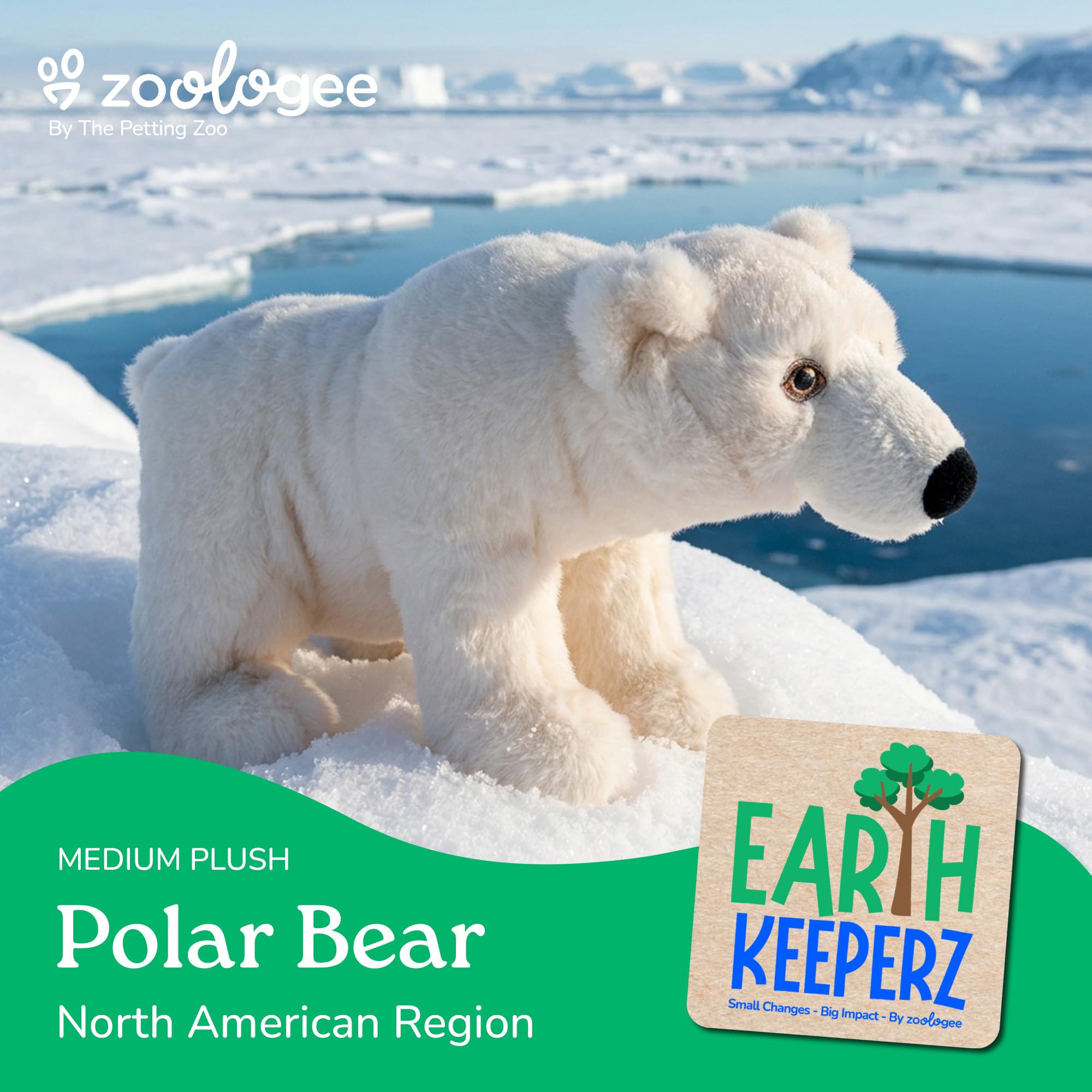 Amazon.com: The Petting Zoo Polar Bear Stuffed Animal Plushie