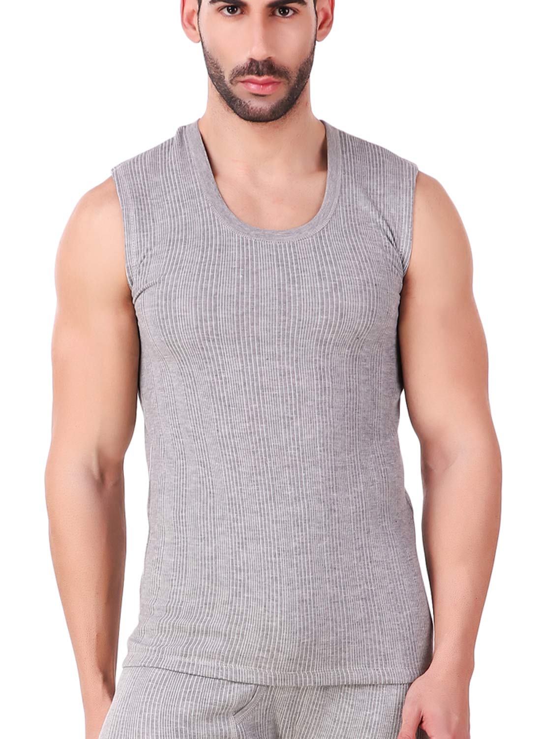 Men's Kings Quilted Dark Grey Thermal Top/Sleeveless/Mega Top/Vest/Premium Winter Innerwear