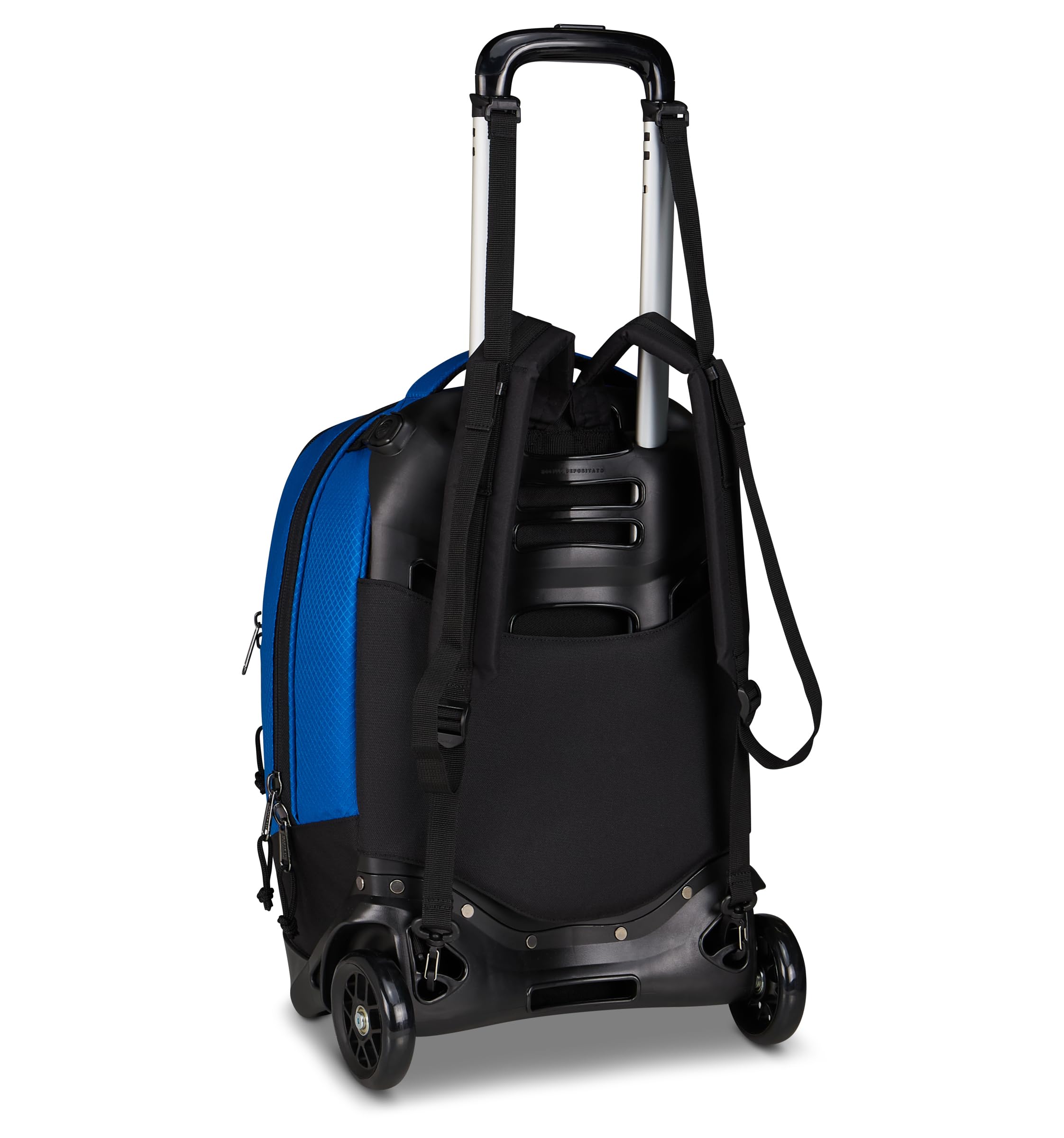 Invicta Trolley Plug Led, Blu, 34 L, Doppio Scomparto, Led frontale incorporato, Cross-over System, Tasca attrezzata, Tasca porta pc, Tasca portaborraccia, Scuola media e superiore, Ragazzo, Ragazza