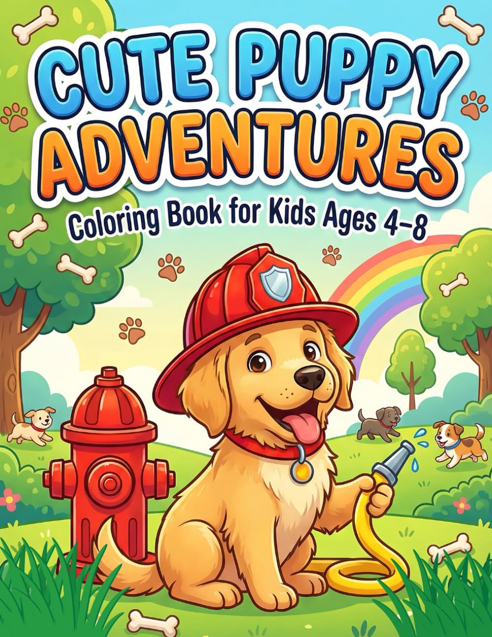 Cute Puppy Adventures Coloring Book: Fun and Relaxing Dog Coloring Pages for Boys and Girls Ages 4-8 | Kindergarten and Preschool Activity Book