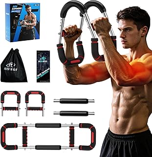 Twister Arm Trainer, Chest Workout Equipment for Men & Women Adjustable 5 Resistance Levels (40-130 lbs), Ergonomic Home Gym Strength Trainer with Anti-Slip Handles & Carry Bag
