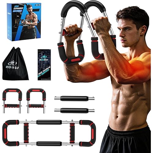 Twister Arm Trainer, Chest Workout Equipment for Men & Women Adjustable 5 Resistance Levels (40-130 lbs), Ergonomic Home Gym Strength Trainer with Anti-Slip Handles & Carry Bag