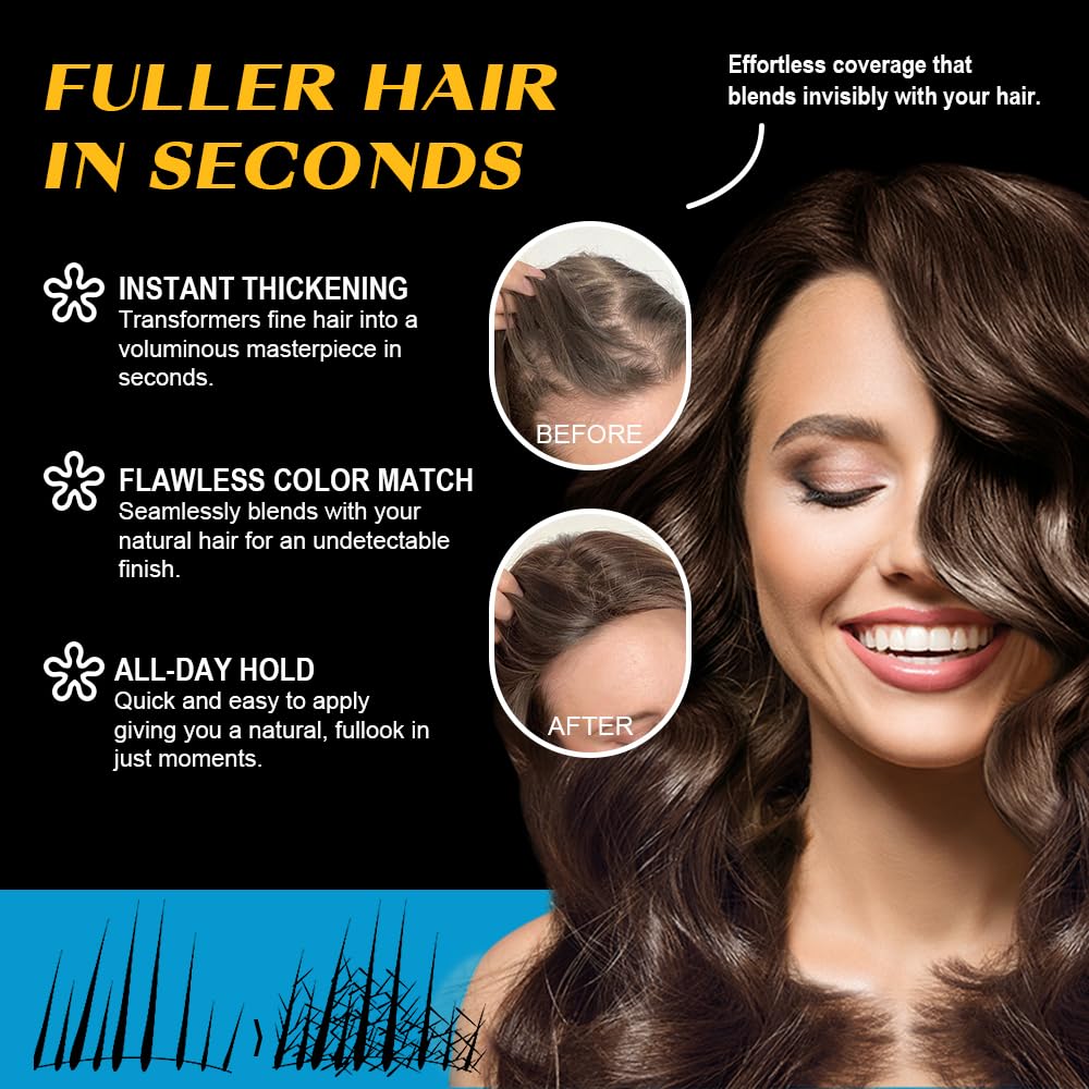 Hair Fibres GREY for Thinning Hair Natural Keratin Hair Fibres for men & Women for Instant Result Concealer for Thicker Fuller Hair - Image 2