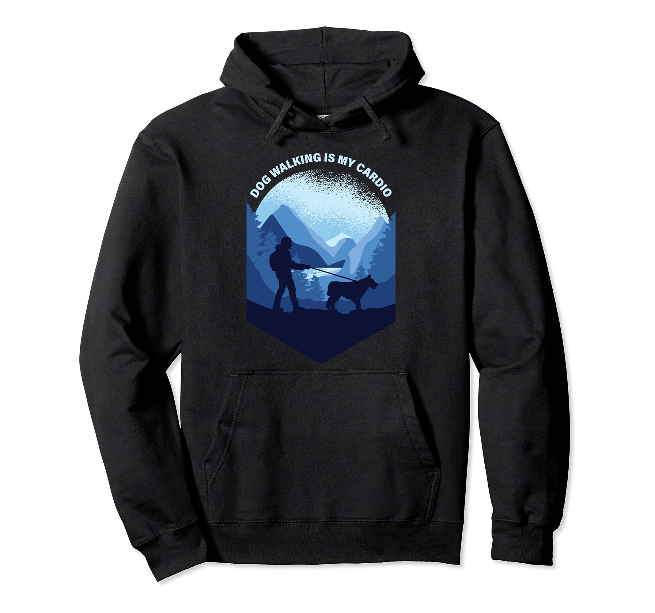 Dog Walking Is My Cardio Pullover Hoodie, Black