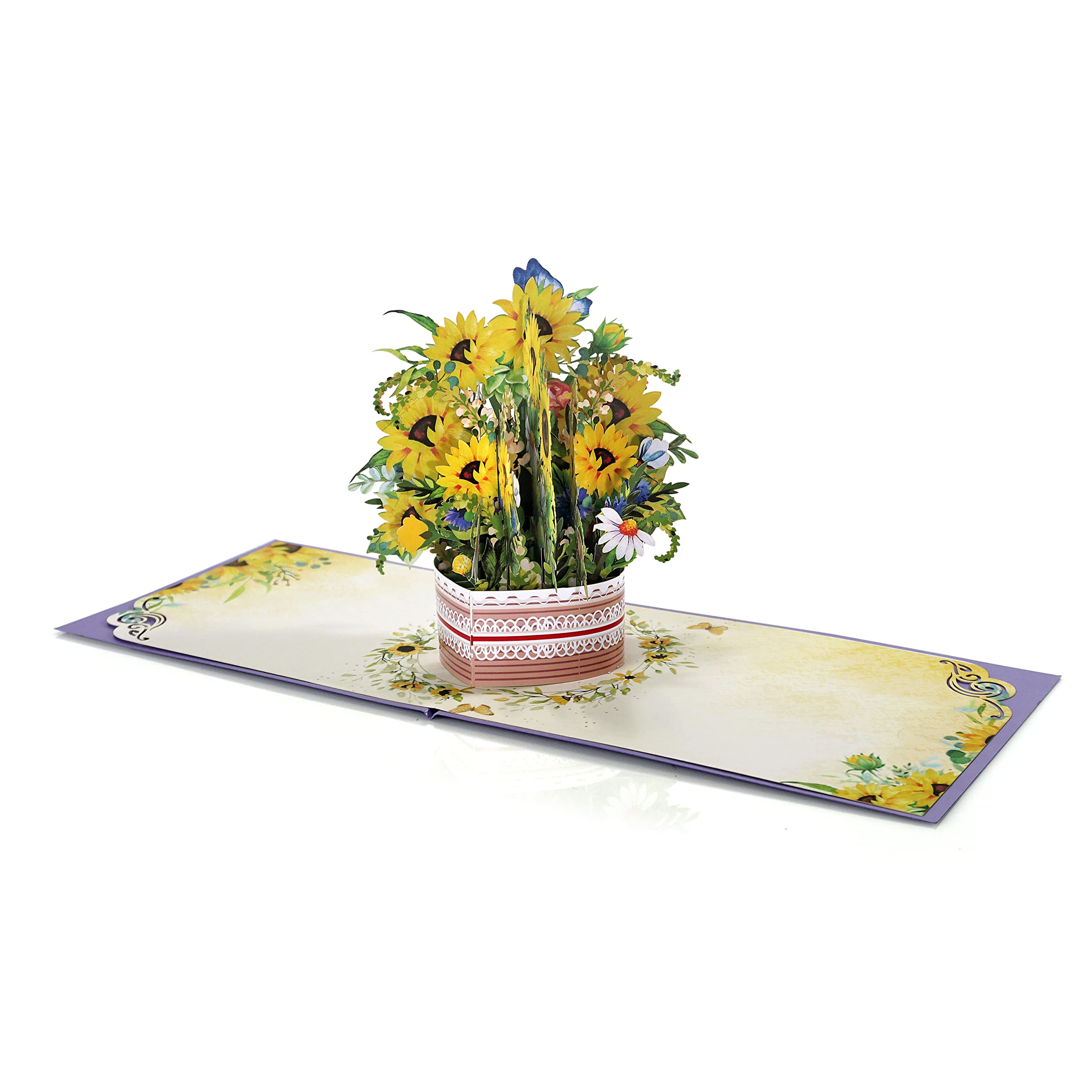 Lecone Biglietto di Copleanno fiori Girasole Pop Up 3D auguri popup