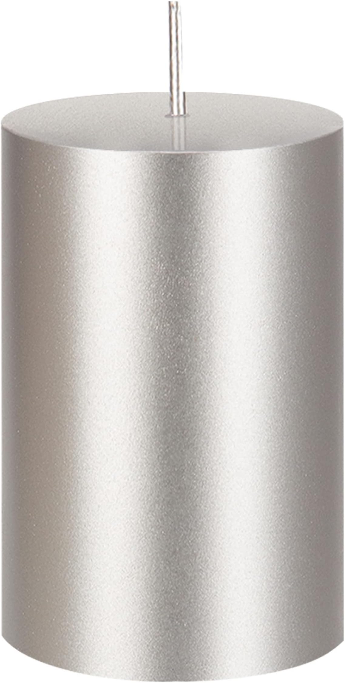 Mega Candles 1 pc Unscented Solid Silver Pillar Candles, Hand Poured Premium Wax Candle 2 Inch x 3 Inch, Home Décor, Spas, Weddings, Occasions, Party, Centerpieces, Holidays, Vigils, Prayers