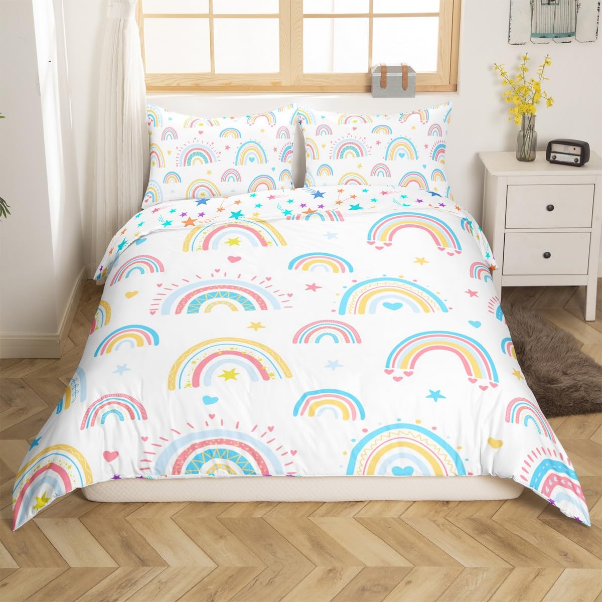 SAPHREAS Set copripiumino grigio neutro 100% cotone super king