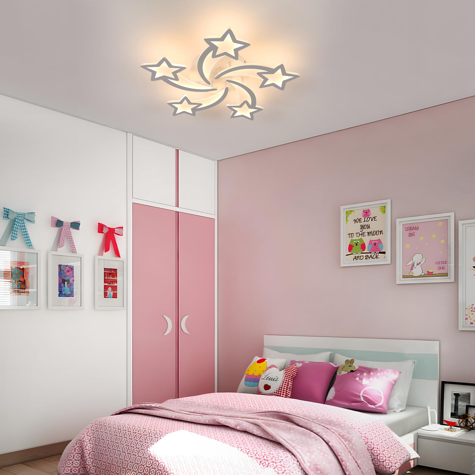 Goeco Lámpara LED de Techo Regulable, 50W 6200LM Plafon LED Techo Blanco con Mando a Distancia/APP para Salón Habitación Infantil, 3000K-6500K