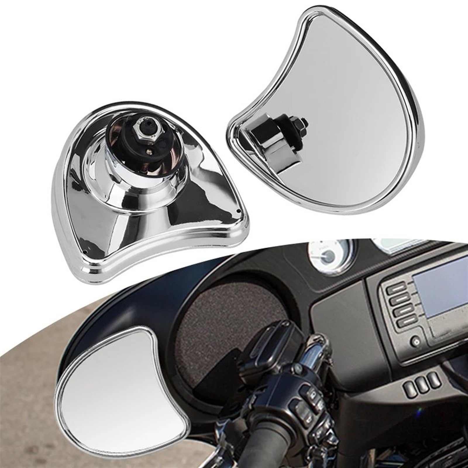 pour Touring pour Electra pour Street pour Glide 2014 Rétroviseurs Latéraux Chromés Moto Rétroviseurs Moto Rétroviseur Moto Latéraux