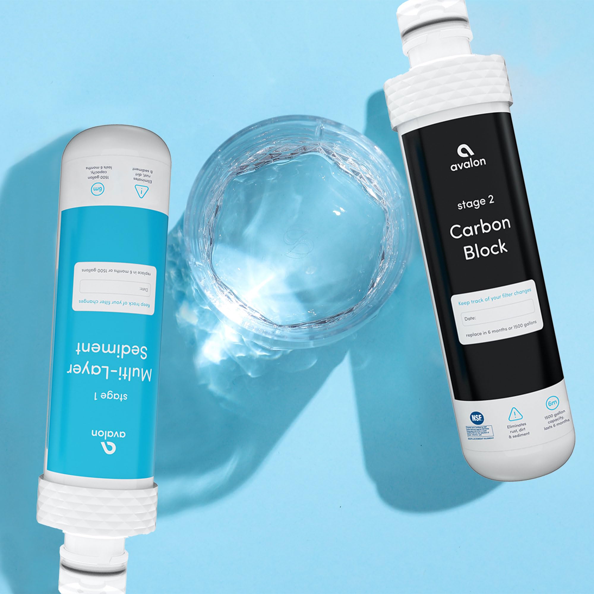 Avalon Filtros de repuesto originales de 2 etapas para todos los enfriadores de agua sin botella de la marca Avalon con certificado NSF, 2 unidades (paquete de 1)