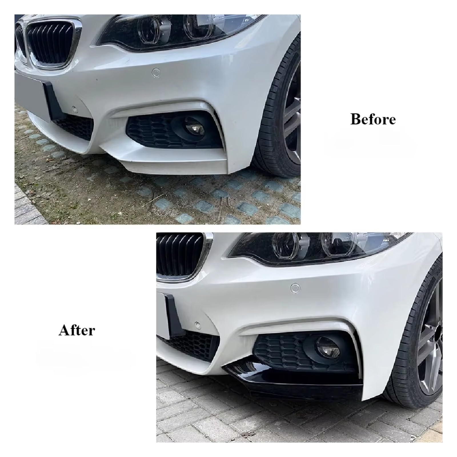 Frontspoiler Frontlippe Für 2 Serie Für F22 Für F23 Für M235i Für M240i Für 220i 228i 230i Für M Für Sport 2014-2022 Frontschürze Seite Lip Frontstoßstange Spoiler(Glossy Black)