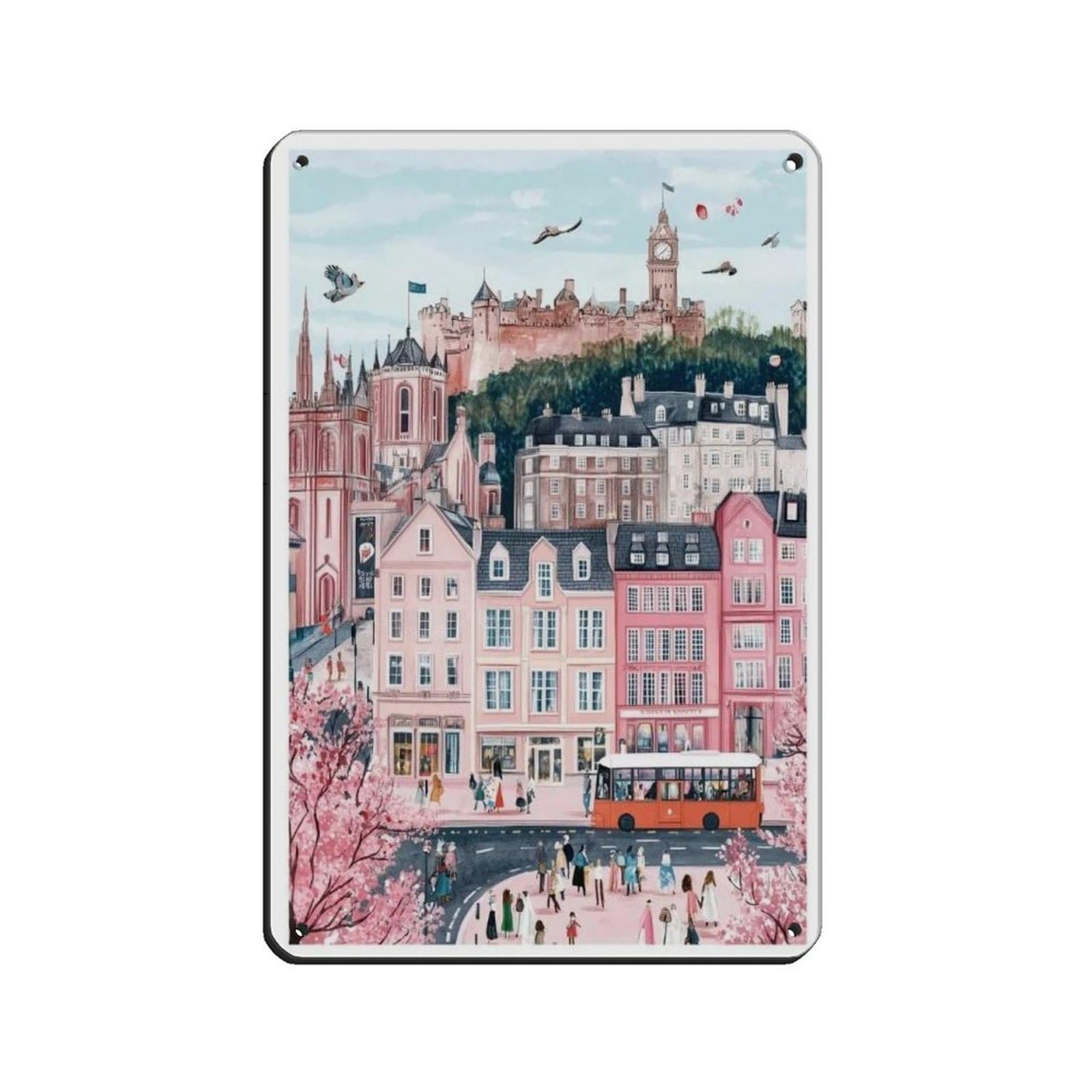 Lxwnze 20L X 30W Cm Edinburgh Poster, Edinburgh Art Tin Sign Vintage Metal Pub Club Cafe Bar Home Wall Art Decoration Poster Retro 8X12inch(20X30cm)