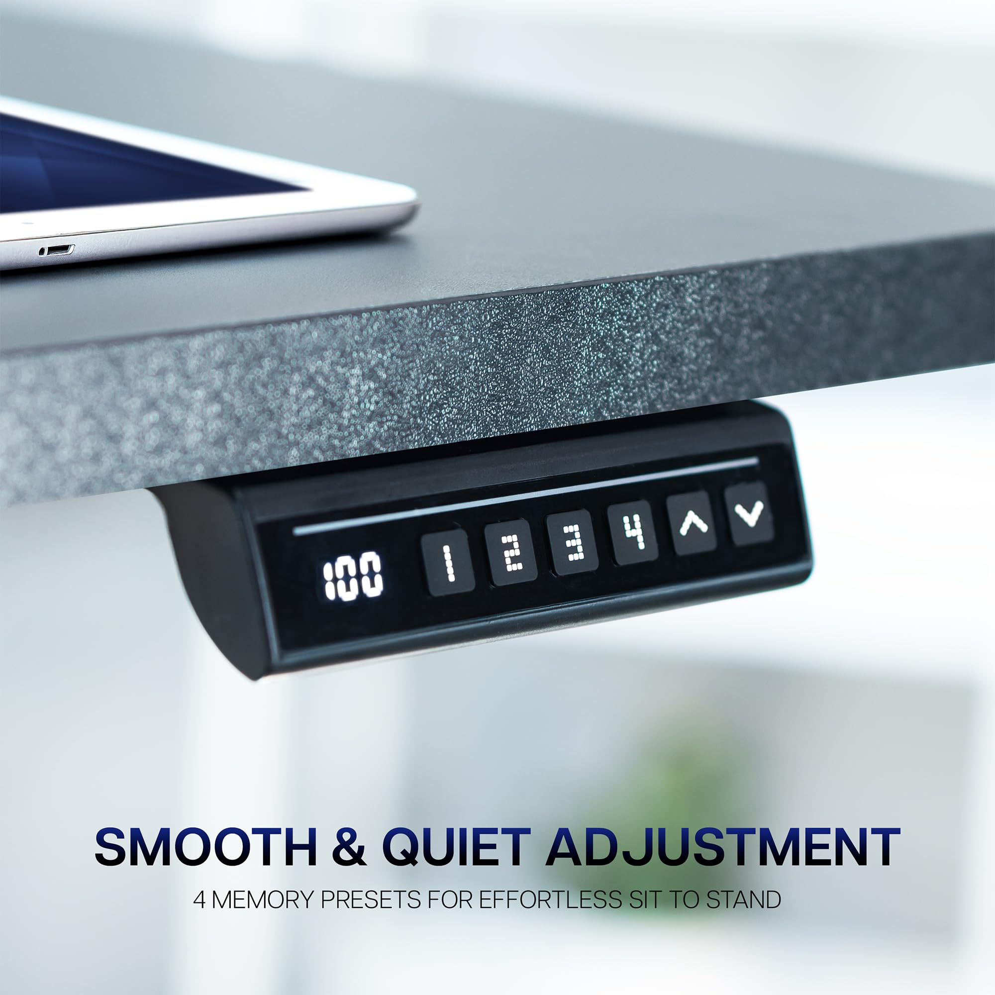 VIVO Extra Large Electric Single Motor Height Adjustable 3-Leg Corner Standing Desk Frame Holds up to 225 lbs — view 6