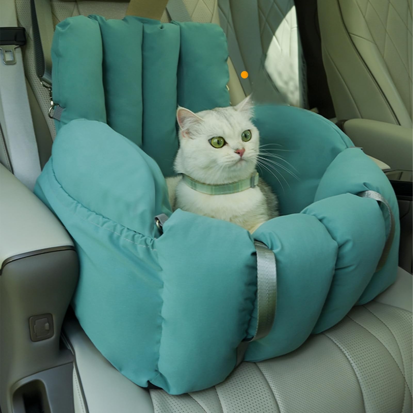 Asiento Elevador de Coche para Mascotas – Cama compacta de Viaje para | cachorros, transportador portátil suave, soporte de seguridad , asiento portátil ajustable para perros y gatos, para