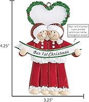Vista 3 de Ornaments by Elves Adornos personalizados para parejas 2024 – Pijamas de Papá Noel, decoración del orgullo 2024, adornos de recuerdo de nuestra