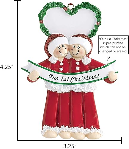 Miniatura 3 de Ornaments by Elves Adornos personalizados para parejas 2024 Pijamas de Papá Noel, decoración del orgullo 2024, adornos de recuerdo de nuestra