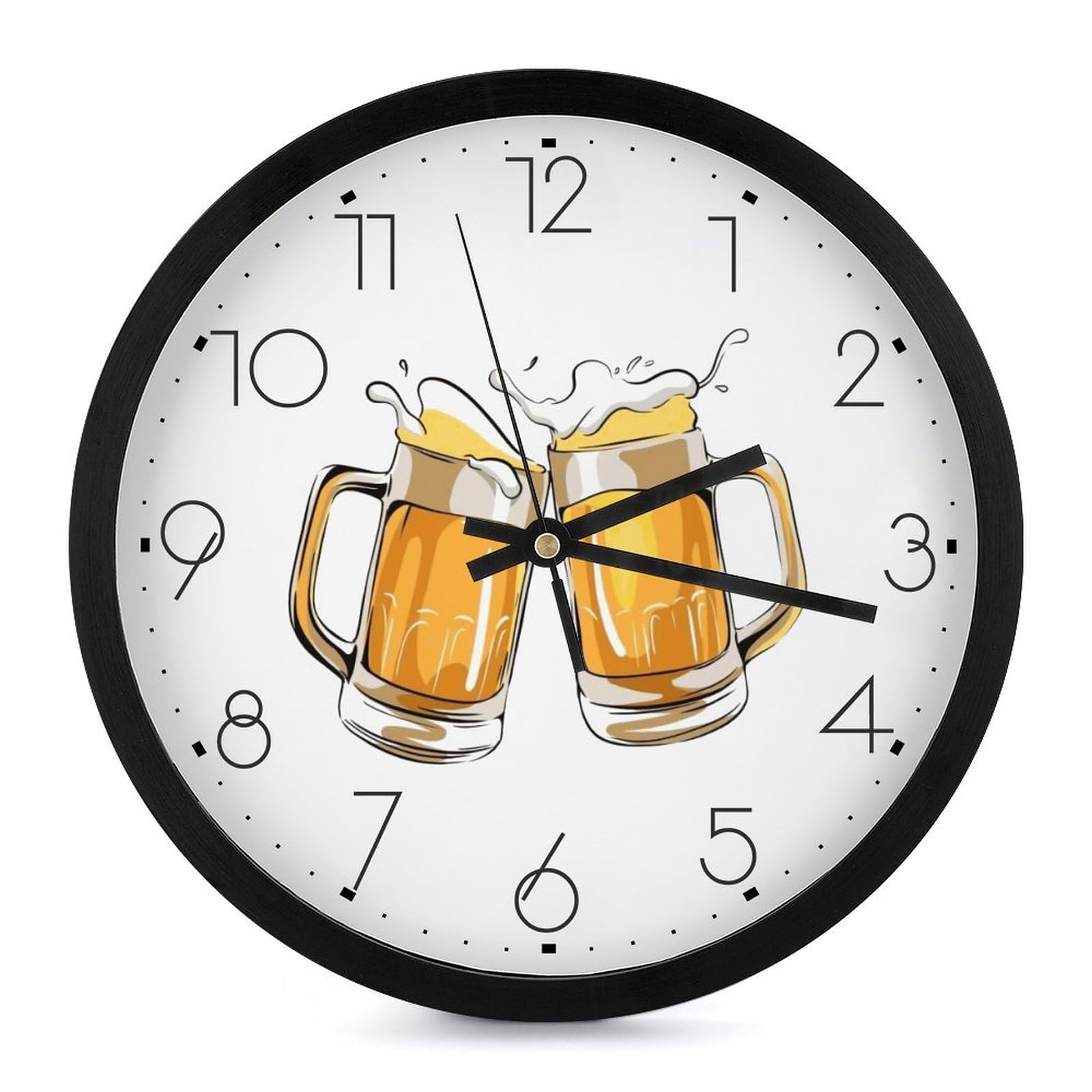 Amazon.co.jp: 掛け時計 ビール 乾杯 イラスト ウォールクロック