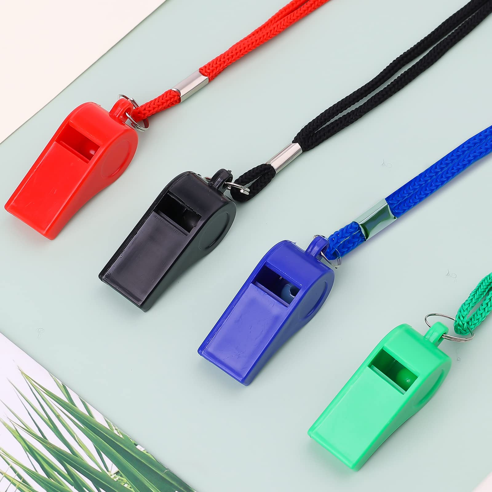 4 Pièces Sifflets En Plastique, Sifflet Avec Lanière Sifflet