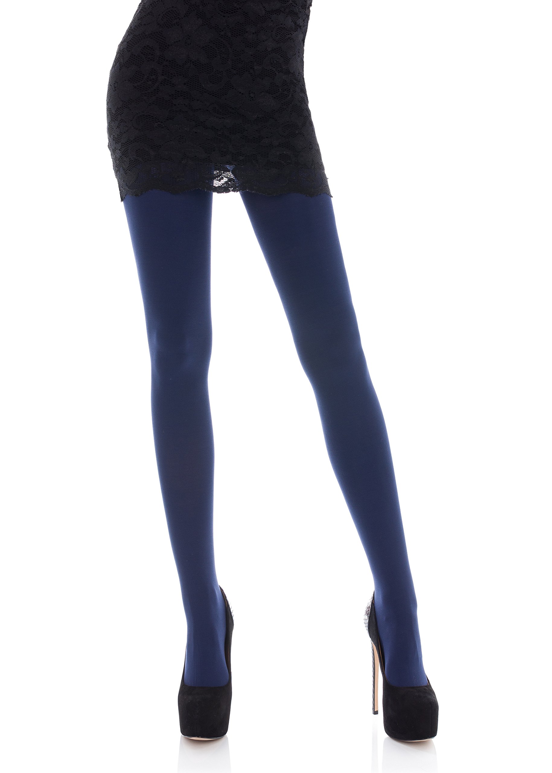 Romartex Women's Dark Blue 60 Denier Opaque Tights, L,