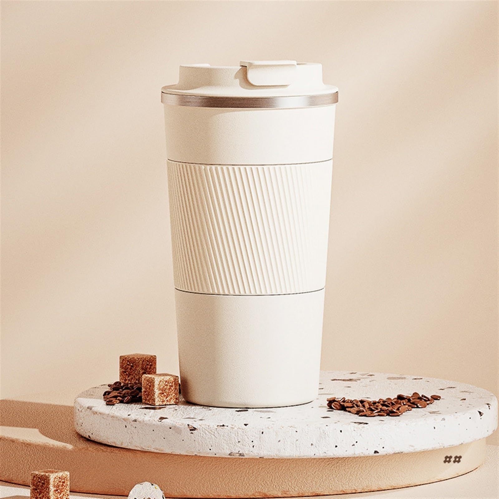 Isolierbecher Isolierte Wassertasse, Kaffeetasse, tragbar, isolierte Wassertasse, Edelstahl, Auto, tragbare Wassertasse(A)