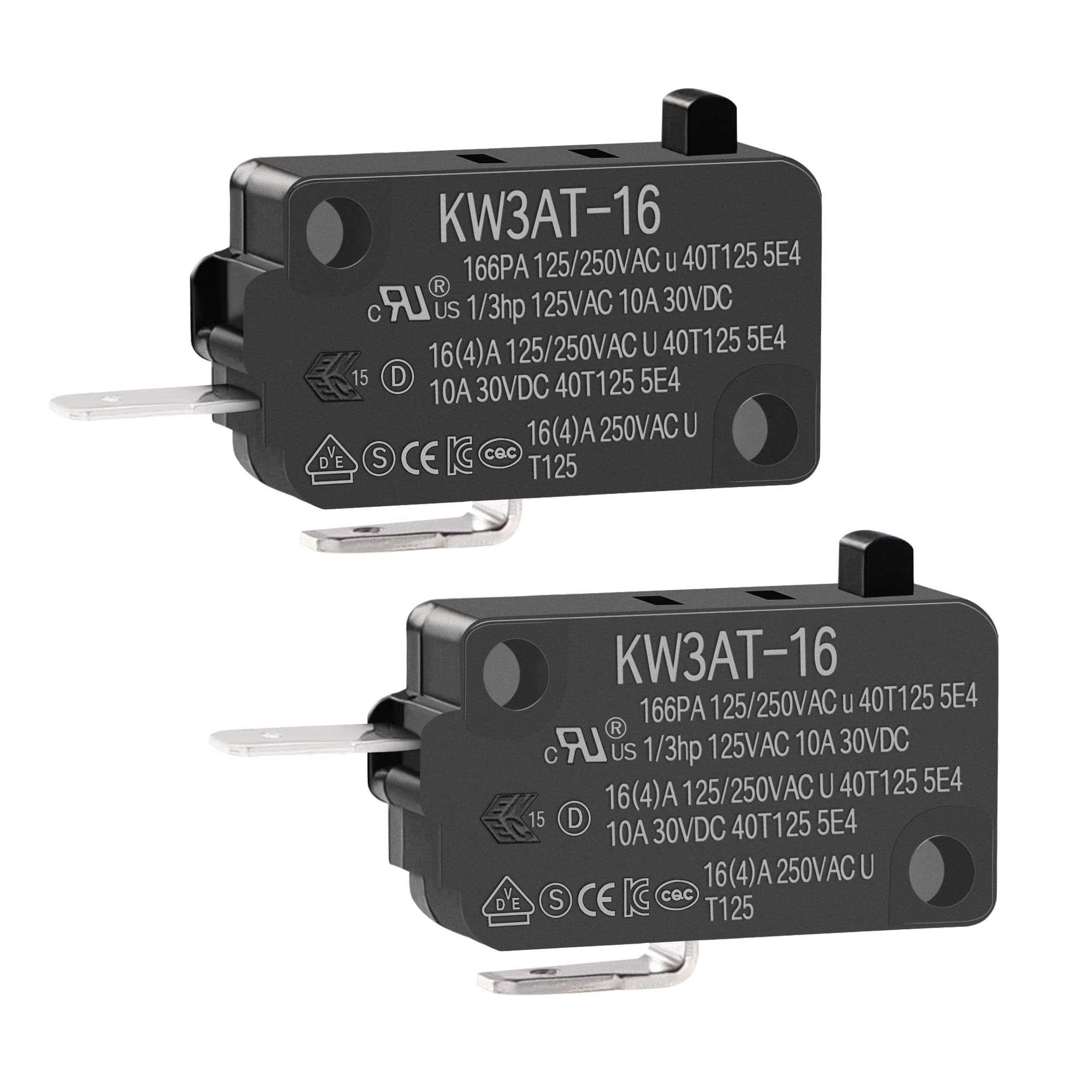 KW3AT-16 Microwave Oven Door Switch 16A 125/250 V Door Interloc, Compatible with KW3A, KW3A-16 (Normally Open and Normally Closed)