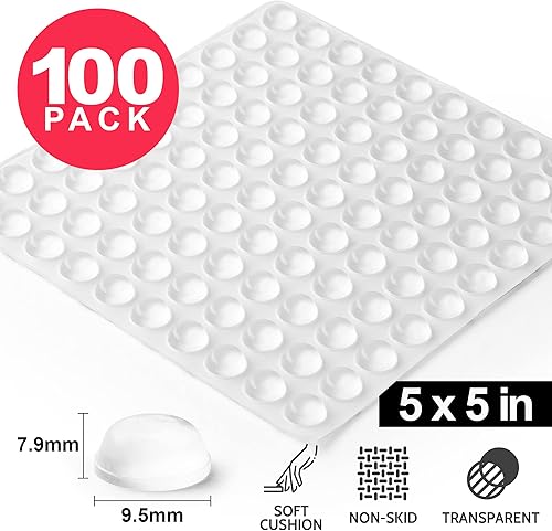 Miniatura 4 de Zulay Home Paquete de 50 topes adhesivos transparentes para gabinete, tapones pequeños de goma, parachoques transparentes para puertas de gabinete