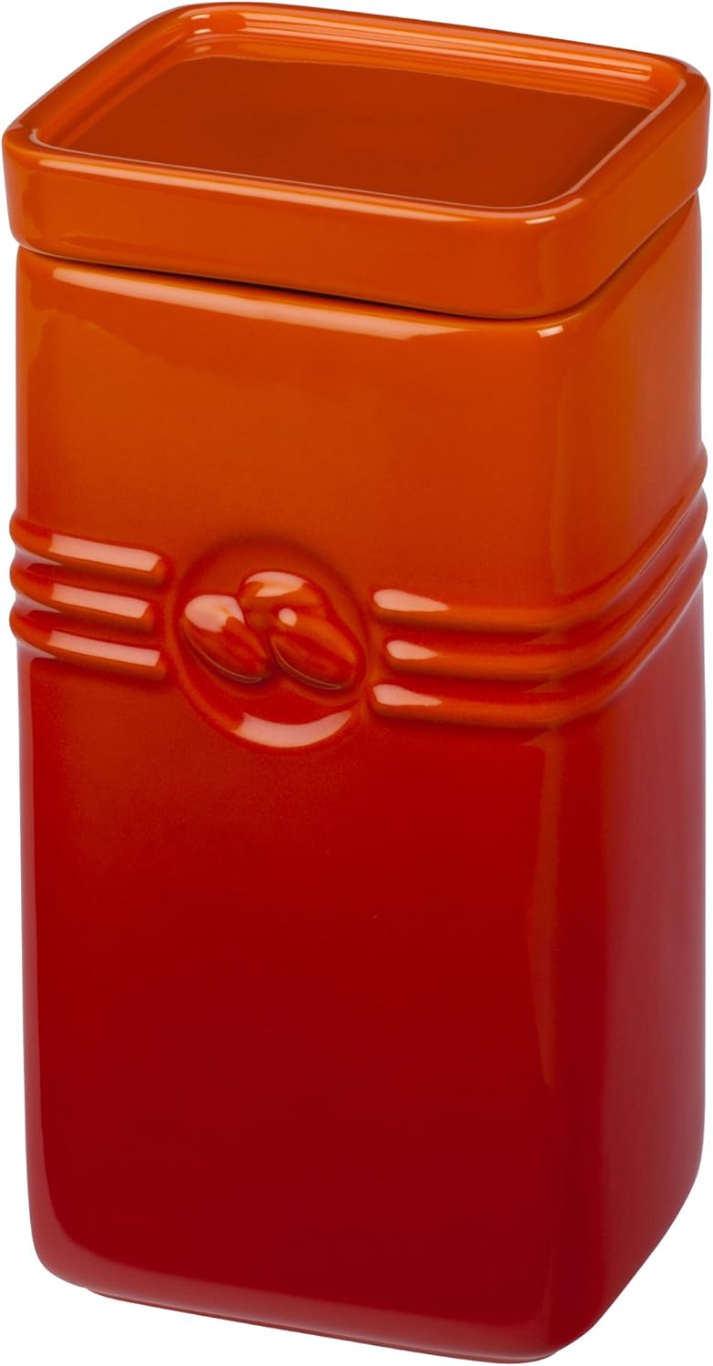 Le Creuset Stoneware 2 Quart Coffee Storage Jar Flame Amazon Co Uk Home Kitchen