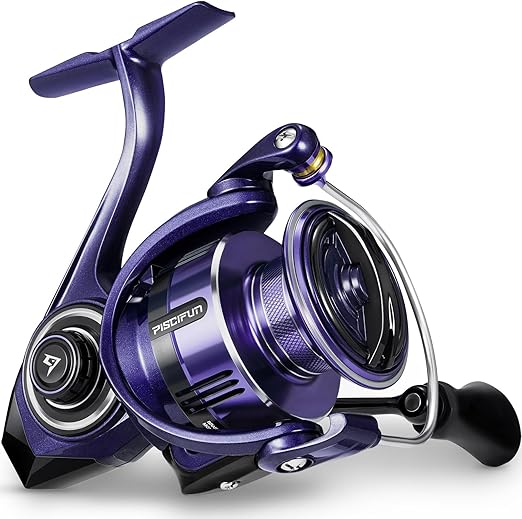 Piscifun AlumiX Spinning Reel, Aluminum Spinning Fishing Reel, 26LBs Max Drag, Light to 6.1oz, Carbon Rotor, 10+1 Shielded BB, 5.2:1/6.2:1, Smooth Powerful Freshwater Spinning Reel