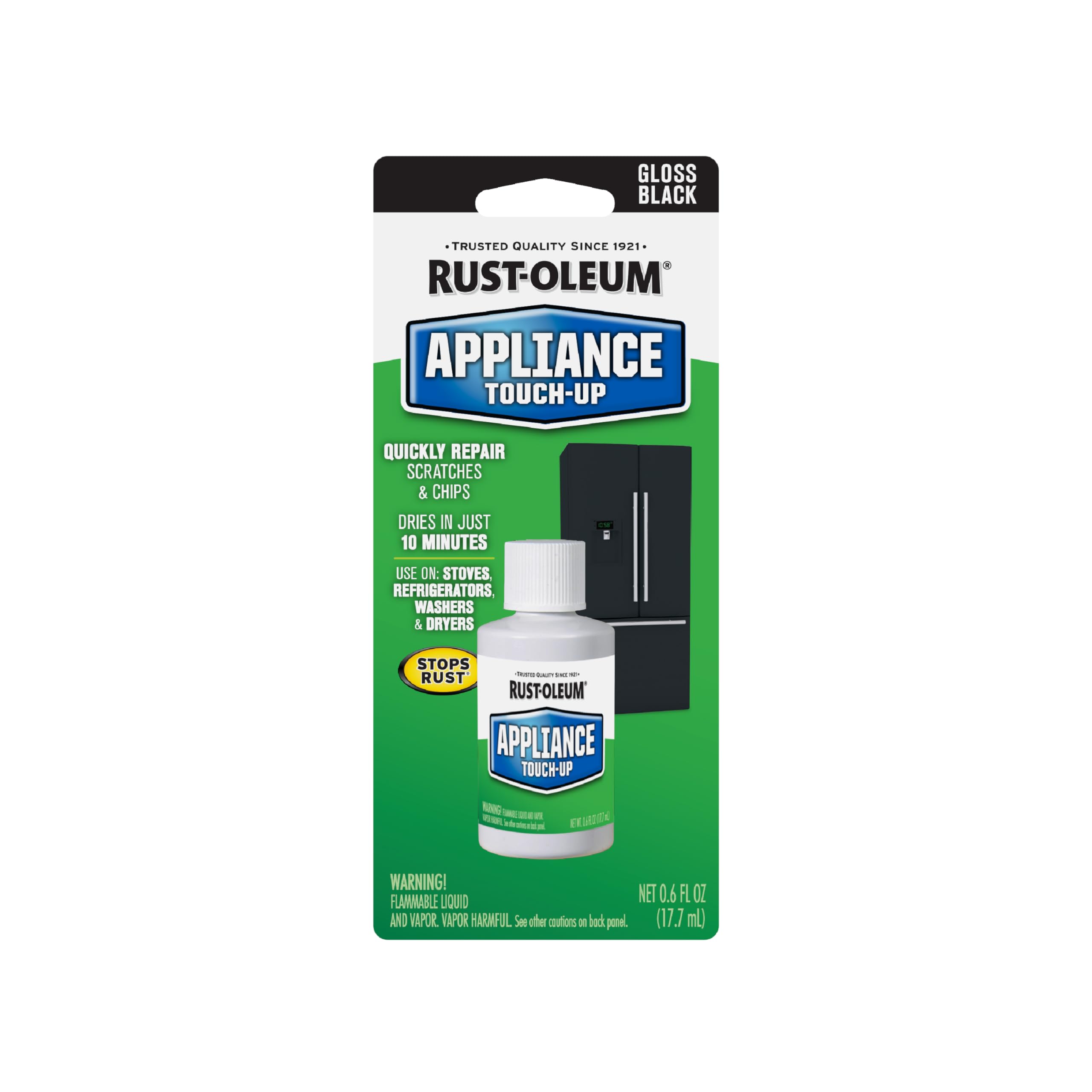 Rust-Oleum 213174 .6-Ounce Specialty Brush Bottle Appliance Touch Up, Black