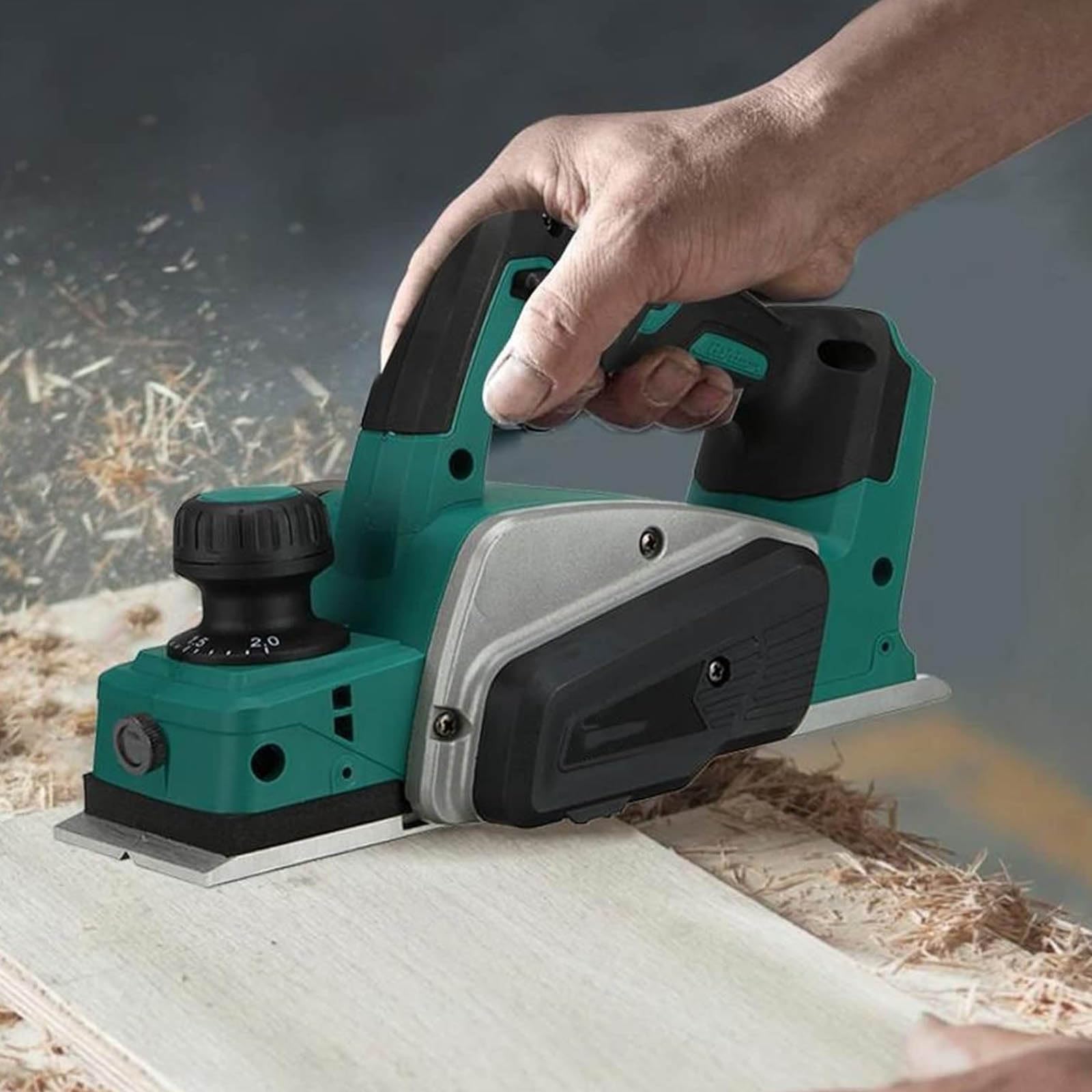 Raboteuse électrique portative sans Fil 20V, Machine de découpe de Bois portative avec 2 Batteries Rechargeables 20000 TR/Min, raboteuse électrique à Bois
